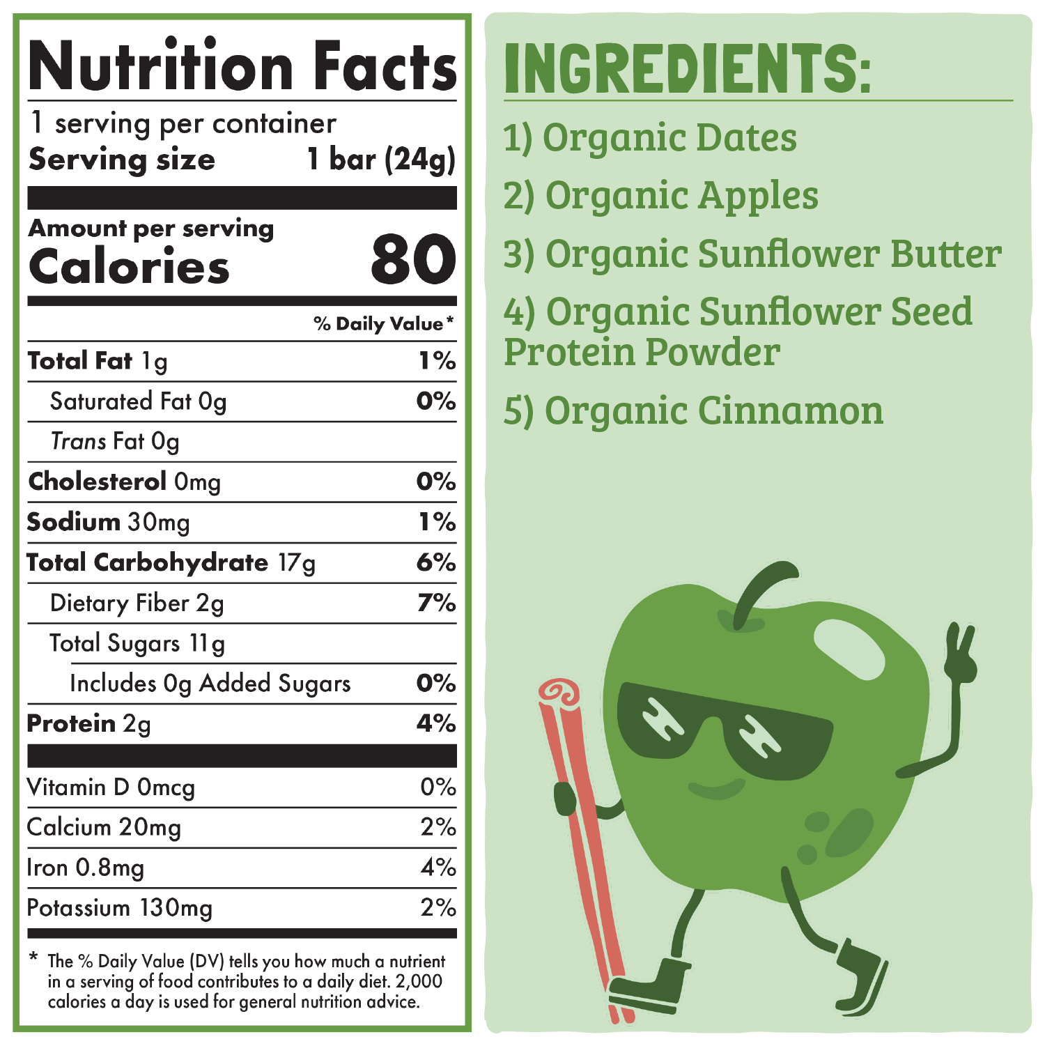 Skout Organic Apple Pie Kids Snack Bar | Nut-Free