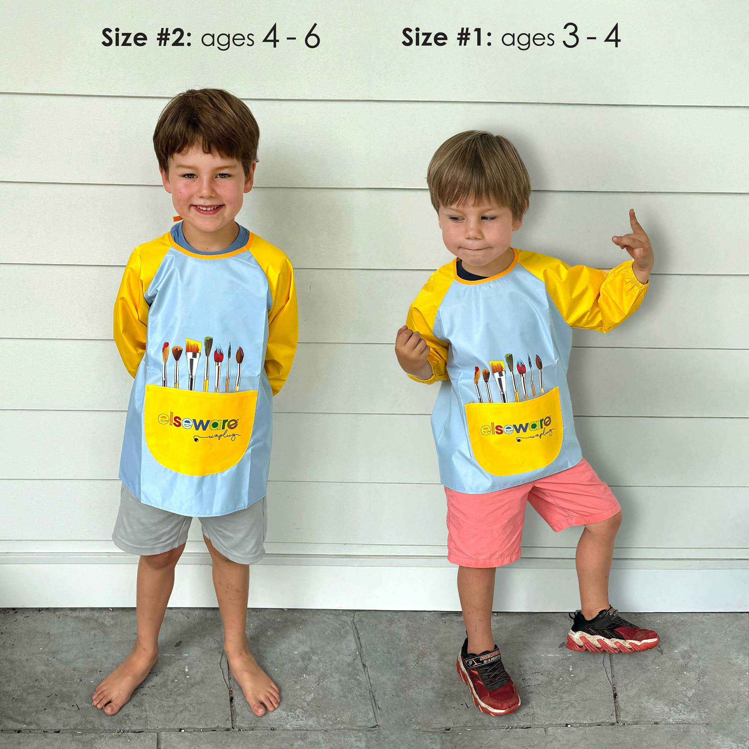 Art Smock with Pocket (Ages 3-6, 2 Sizes) Kid-Friendly