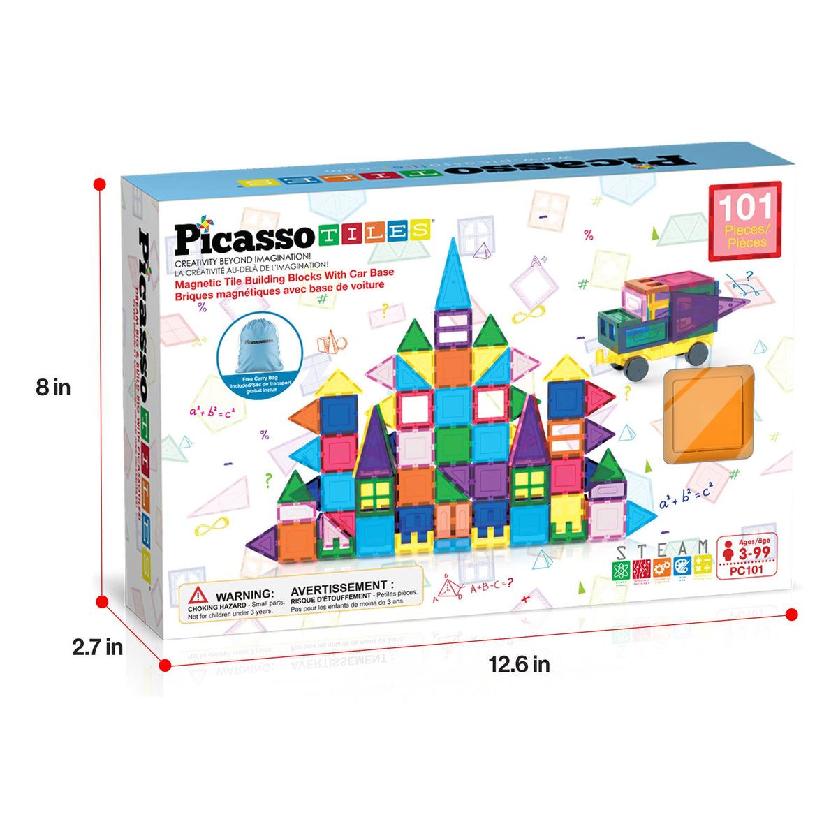 PicassoTiles 101pc Magnetic Tile Building Blocks