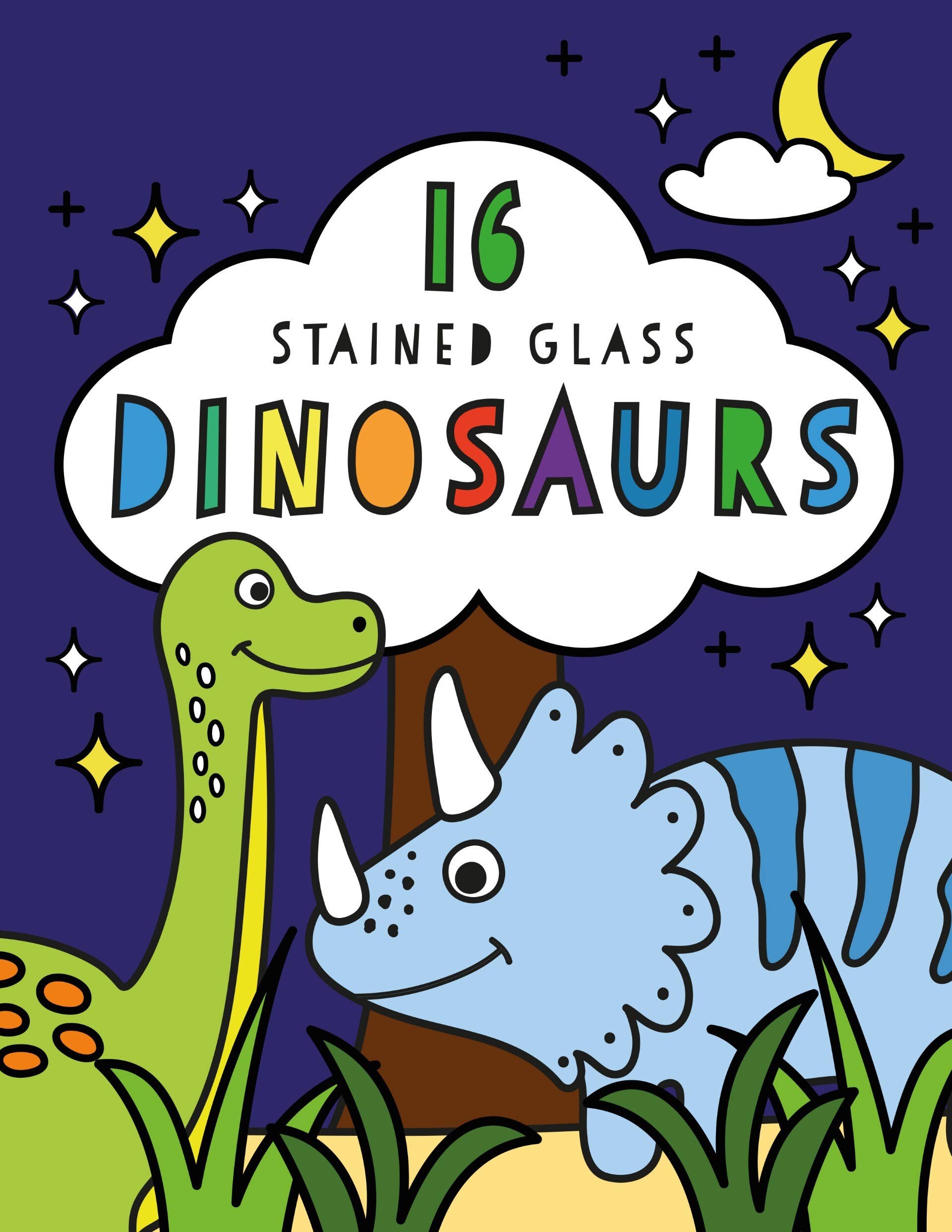 Stained Glass Coloring: Dinosaurs