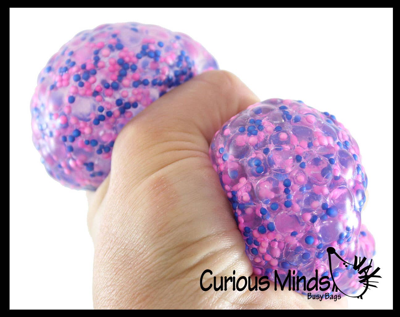 Jumbo Confetti Bead Mold-able Stress Ball -Squishy Gooey