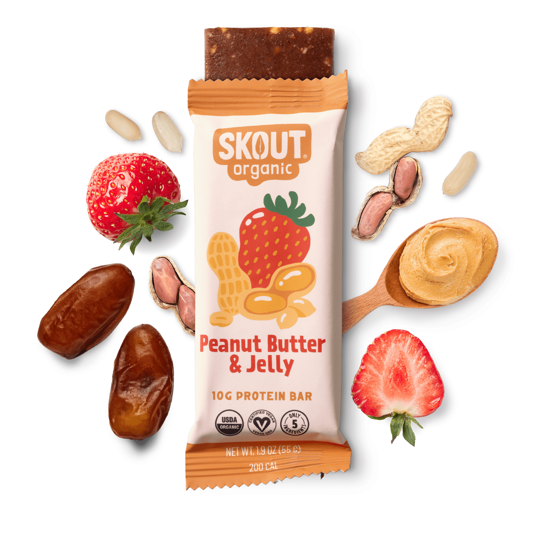 Skout Organic Peanut Butter & Jelly Protein Bar | Vegan