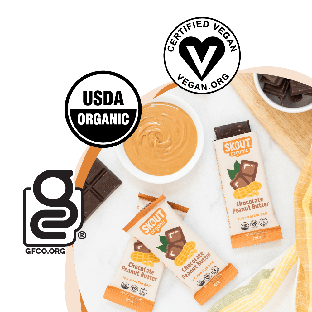 Skout Organic Chocolate Peanut Butter Protein Bar | Vegan