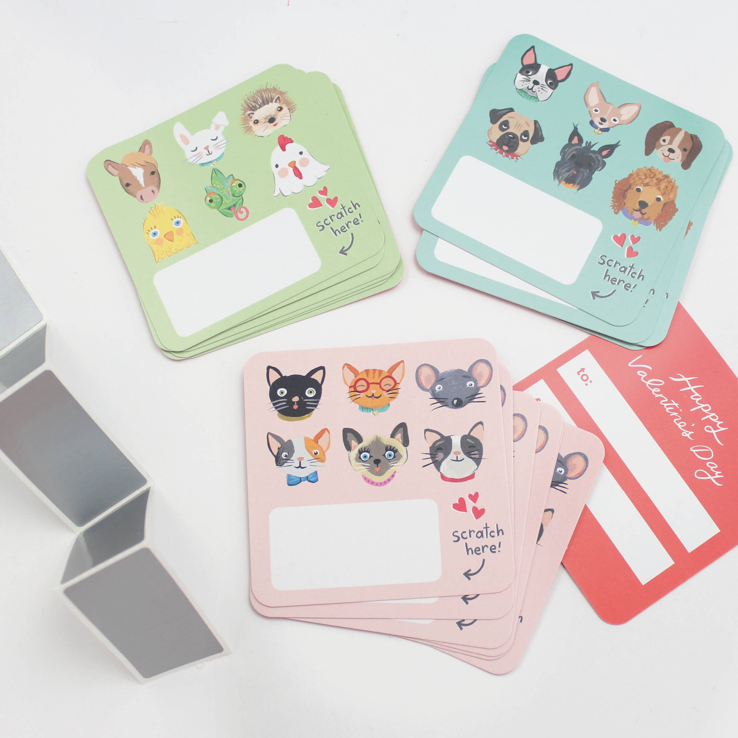 Scratch-off Valentine Cards - Pet Faces