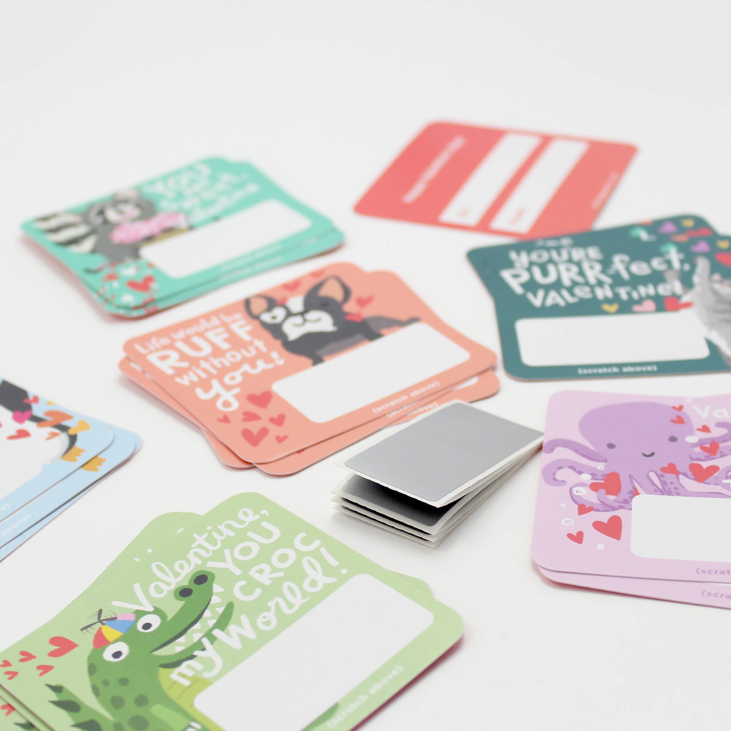 Scratch-off Valentine Cards - Animal Puns
