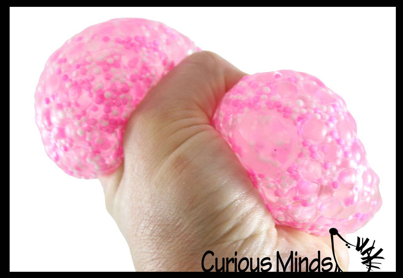 Jumbo Confetti Bead Mold-able Stress Ball -Squishy Gooey