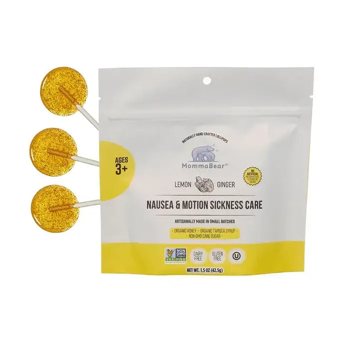 Nausea & Motion Sickness Aid Lollipop; Lemon, Ginger, Honey