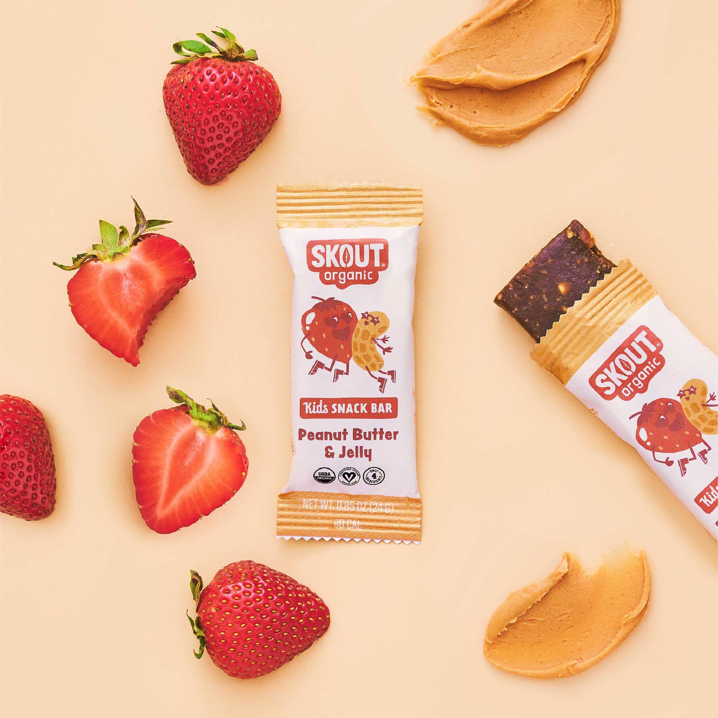 Skout Organic Peanut Butter & Jelly Kids Snack Bar