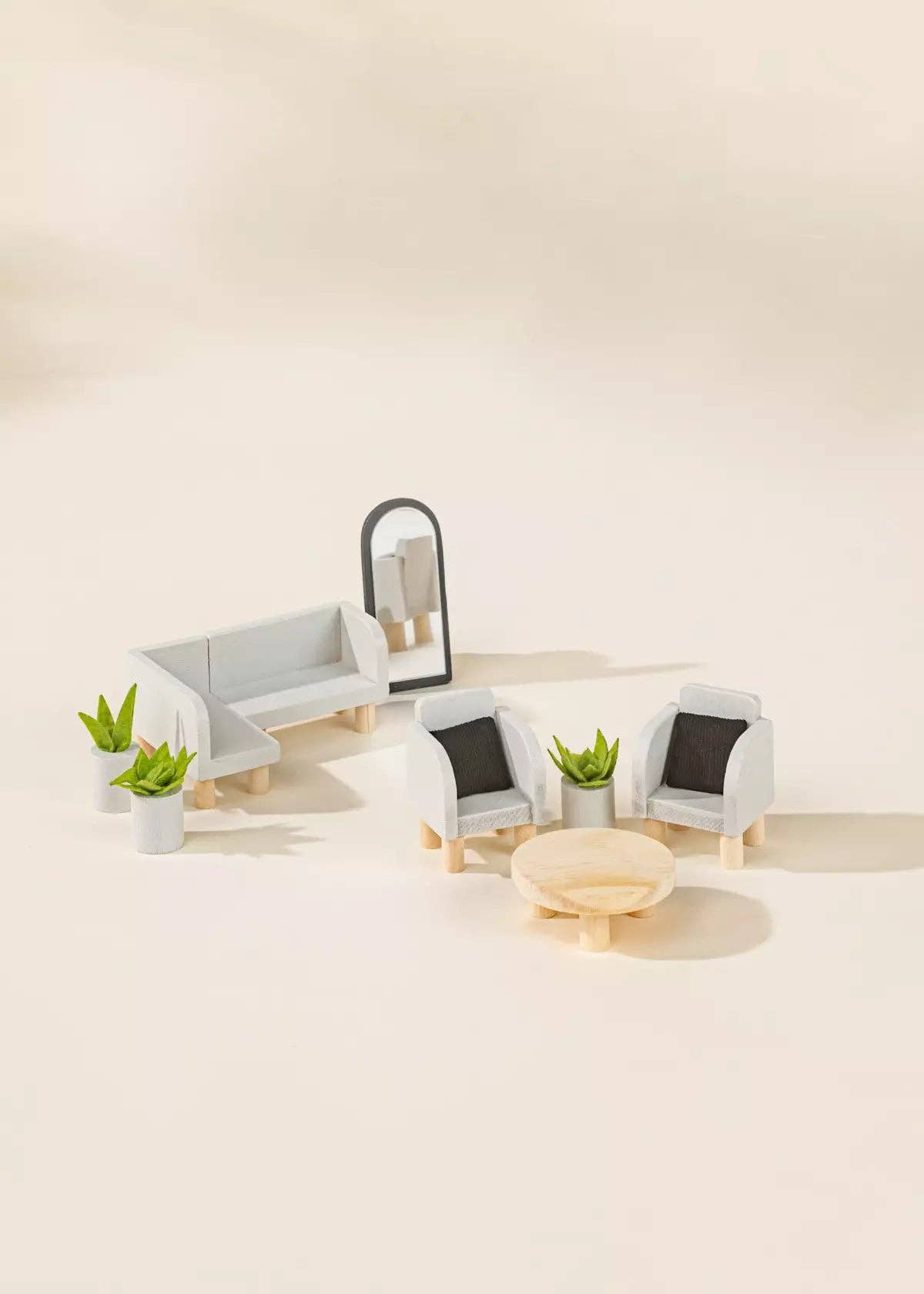 Wooden Doll House Living Room Furniture (10pcs)