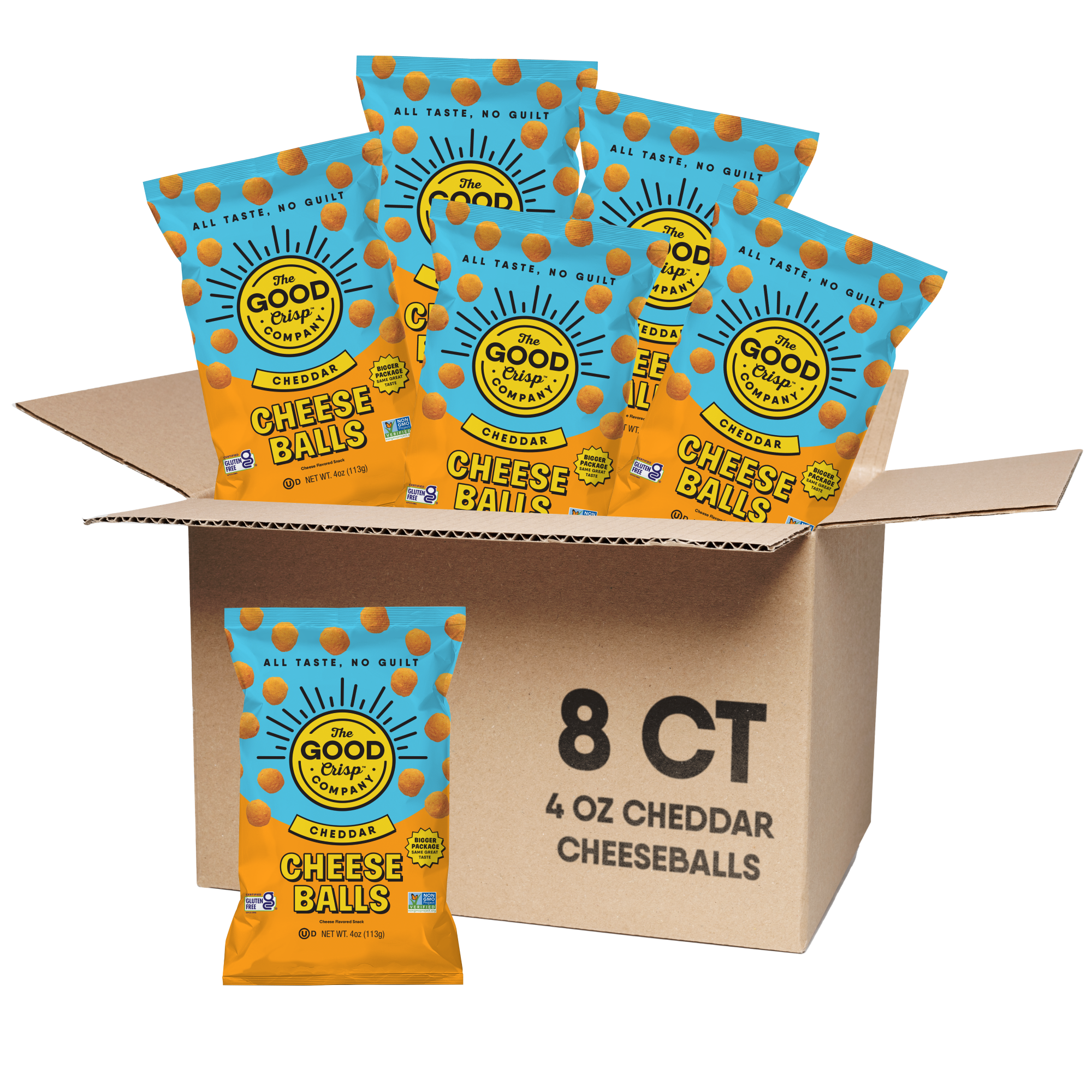 Cheddar Cheese Balls - 4oz Bags (Case of 8)