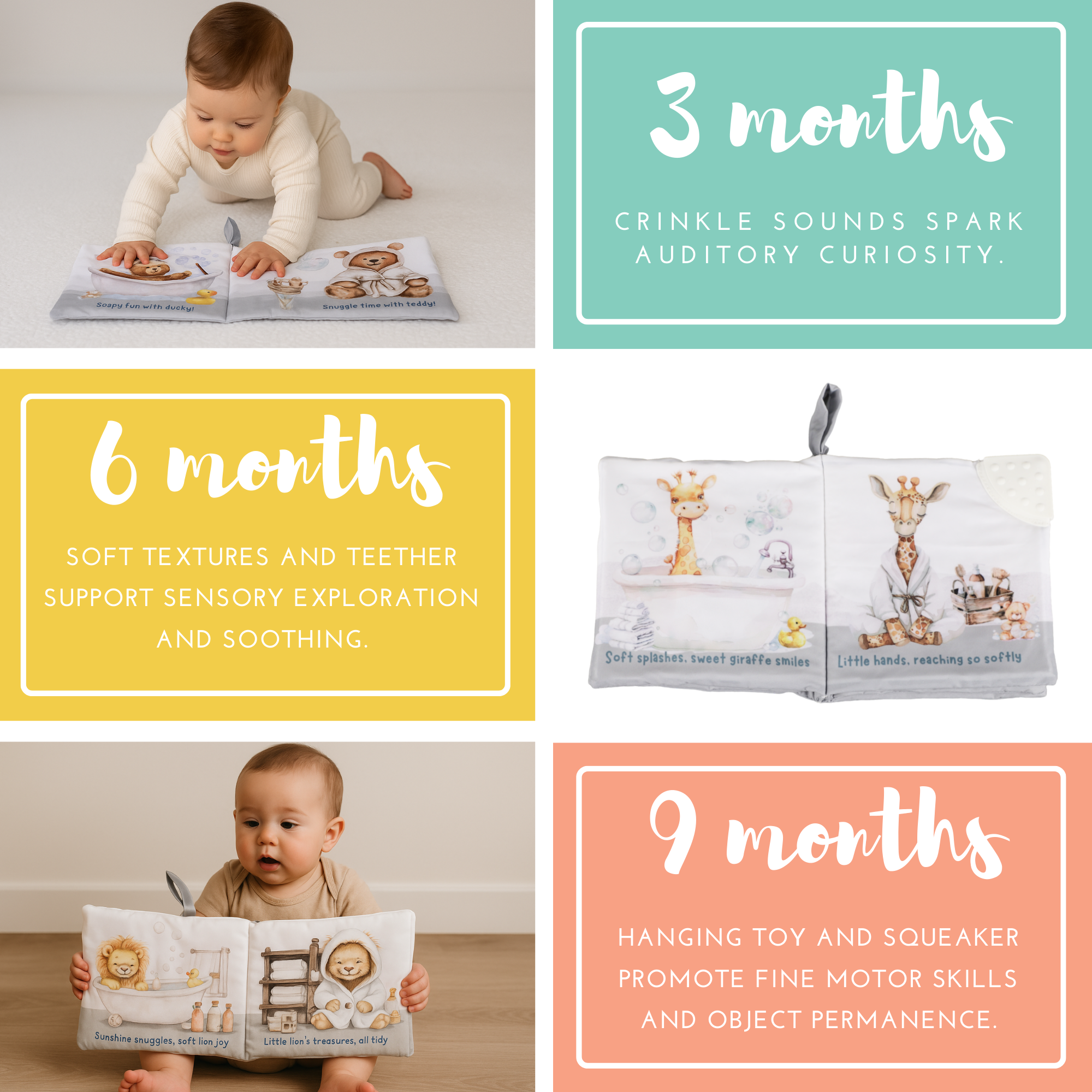 Bubble Bath – 10-Page Crinkle Cloth Book for Babies & Toddle