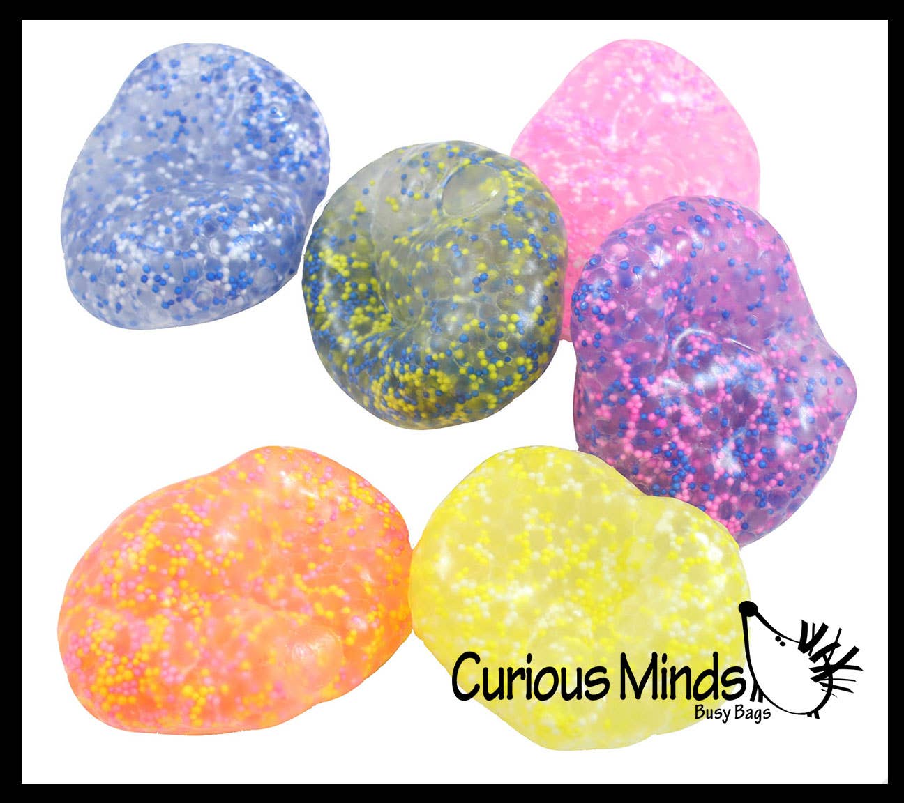 Jumbo Confetti Bead Mold-able Stress Ball -Squishy Gooey