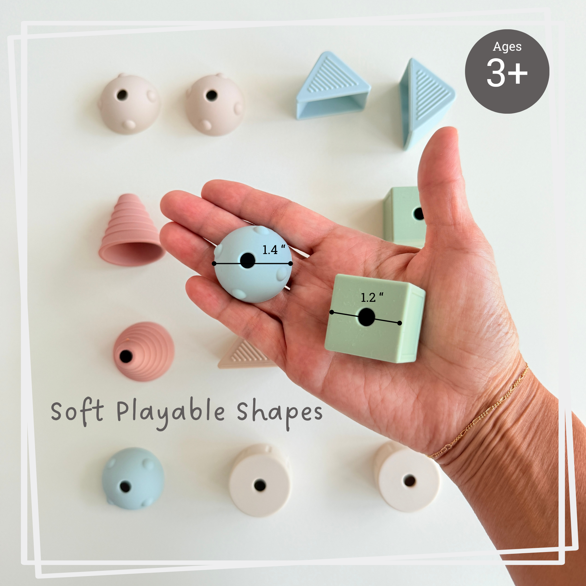 Ali+Oli Montessori Lacing Toy – 14 Soft Color Silicone Beads