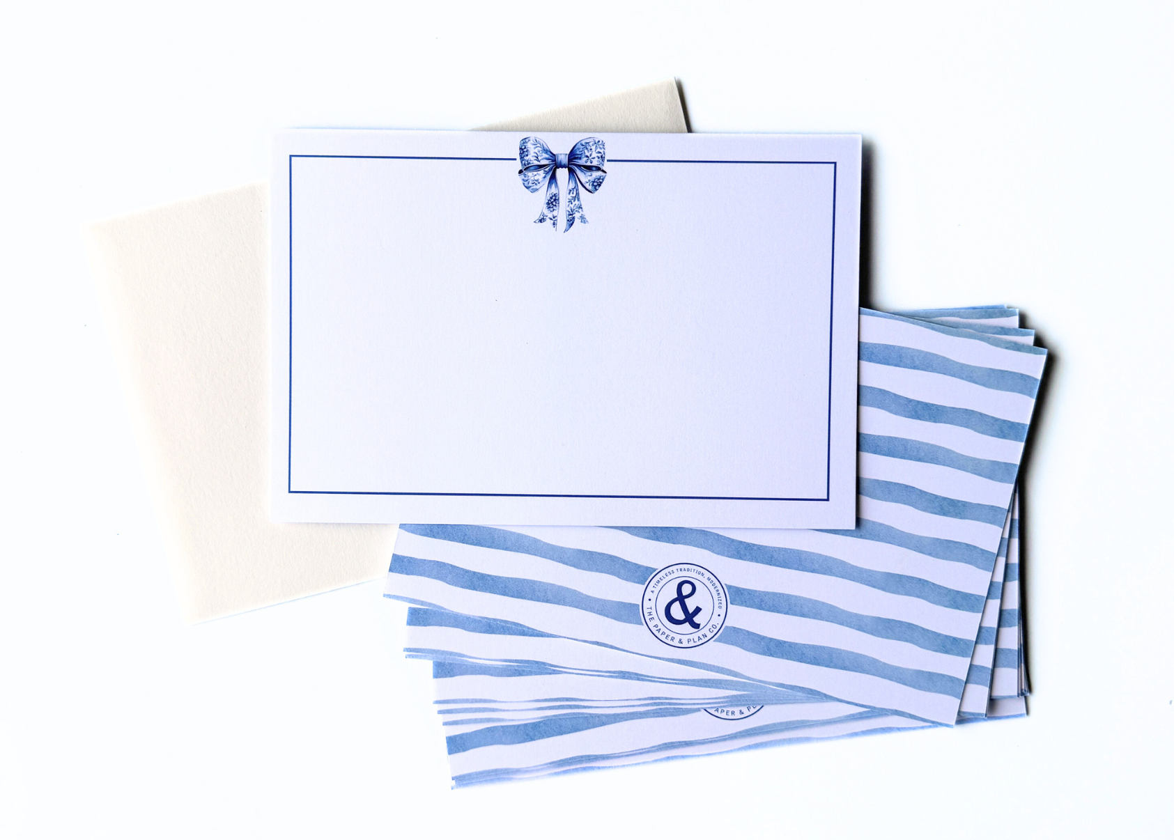 Blue Bow Notecard Set