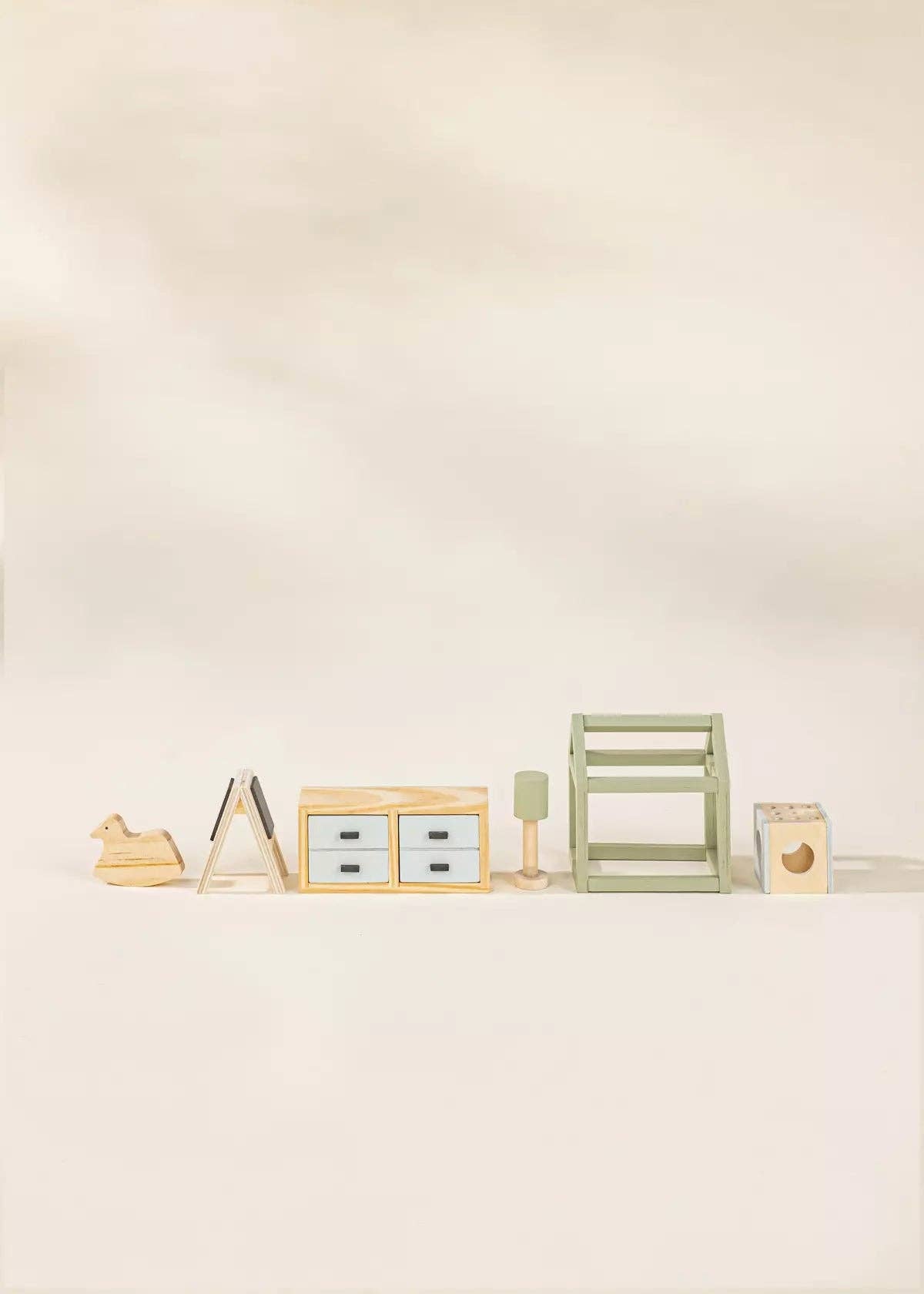 Wooden Doll House Kids Room Furniture (7pcs)