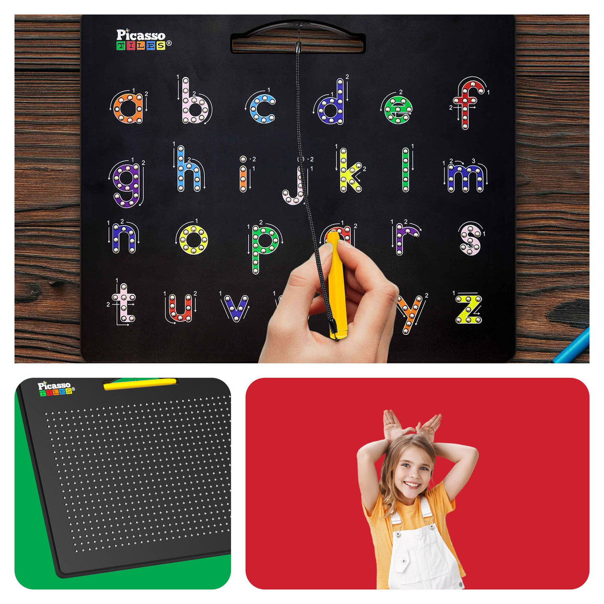 PicassoTiles 2PK Magnetic Educational Drawing Tablet Pad