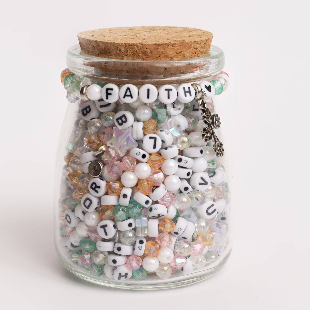 Faith Letter Bead Custom Word Jewelry DIY Jar