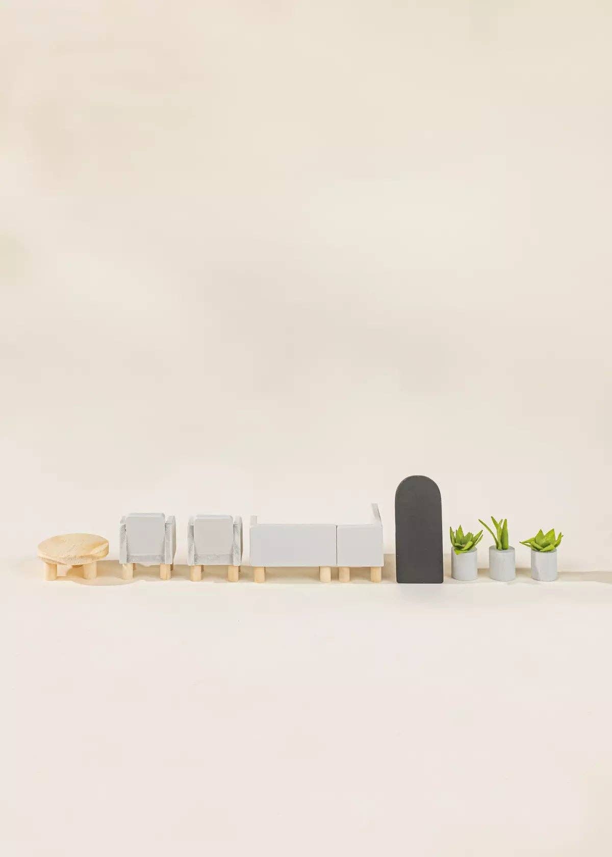 Wooden Doll House Living Room Furniture (10pcs)