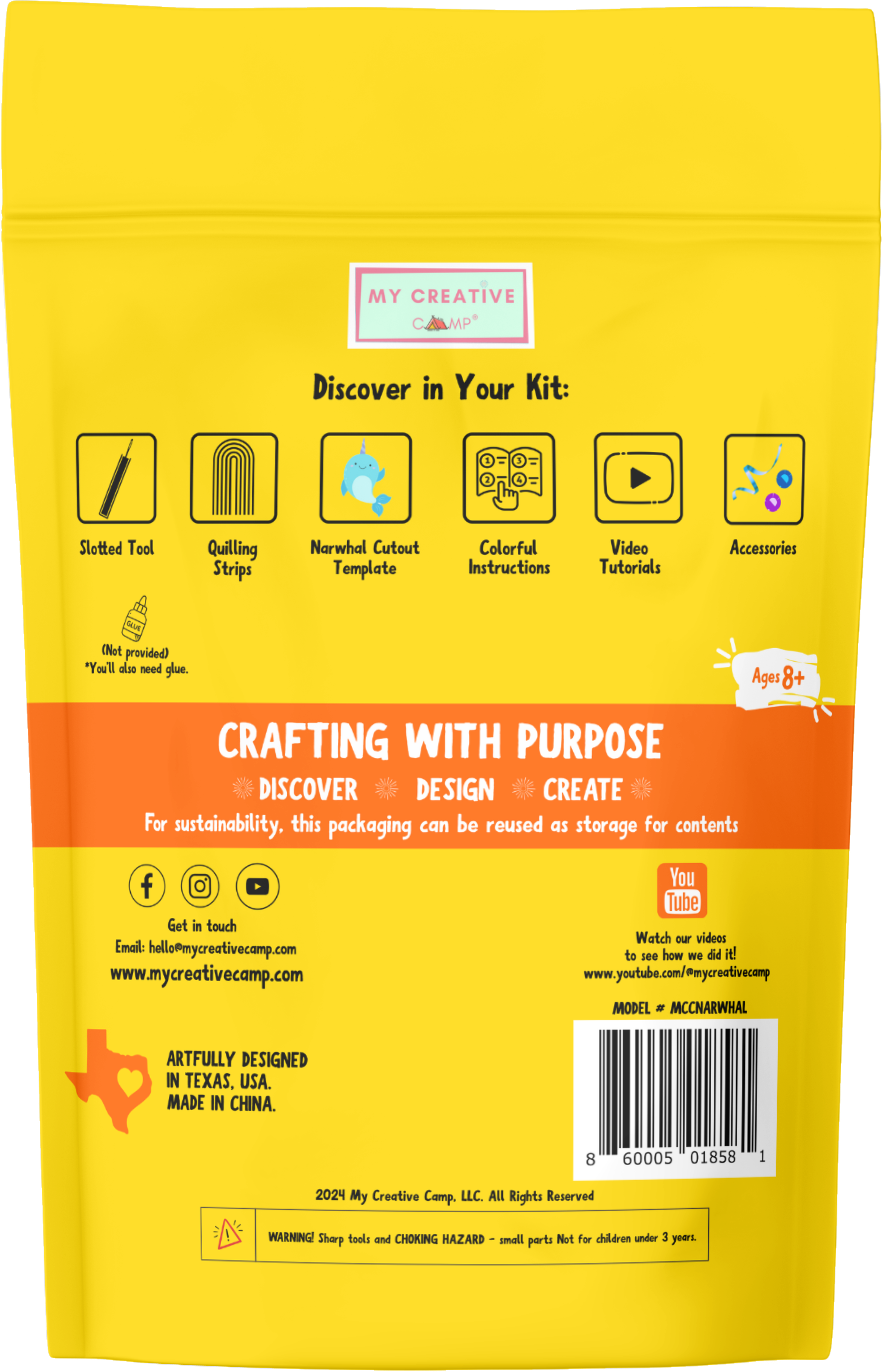 Narwhal Quilling Paper Craft Kit