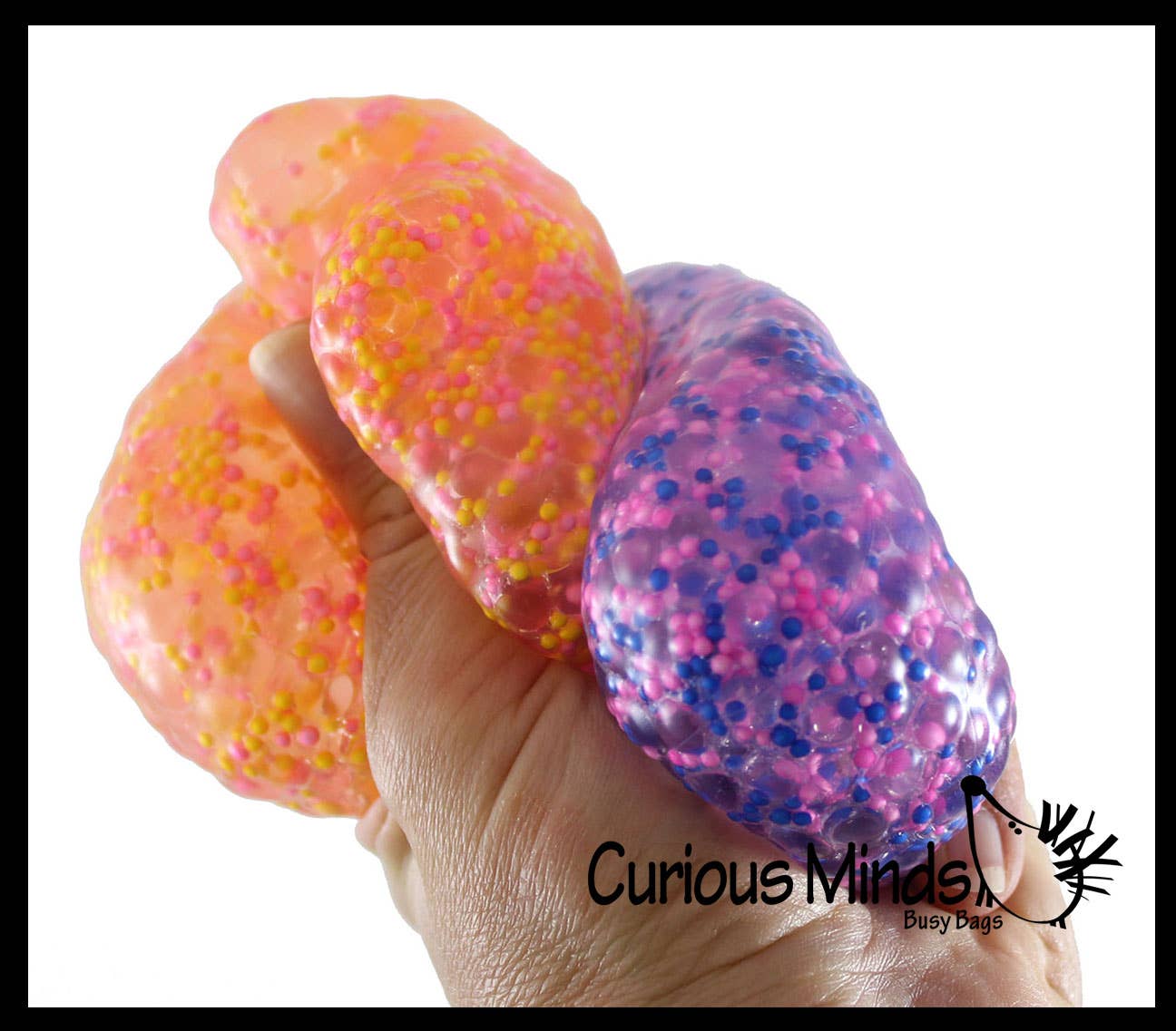 Jumbo Confetti Bead Mold-able Stress Ball -Squishy Gooey