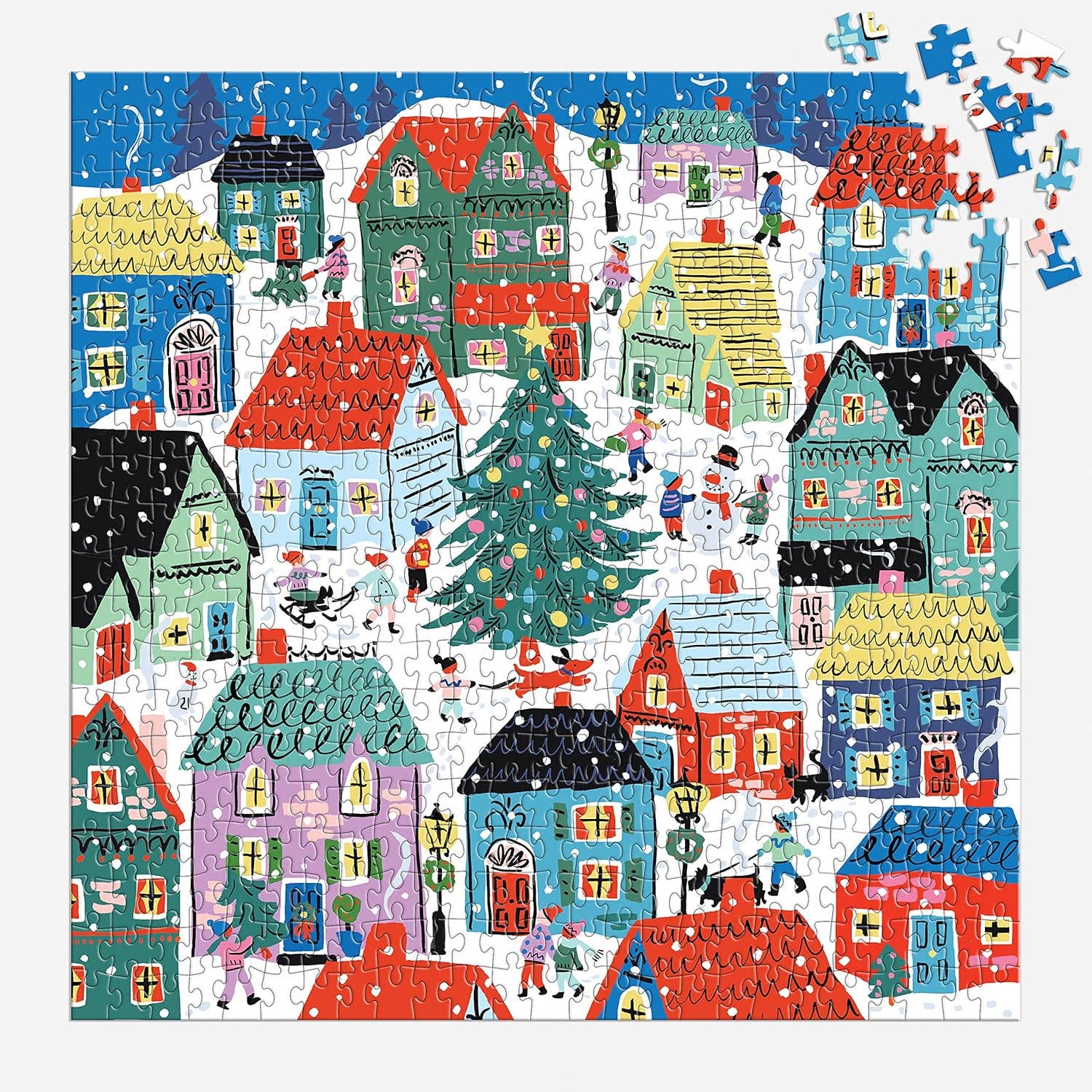 Christmas in the Village 500 Piece House Puzzle
