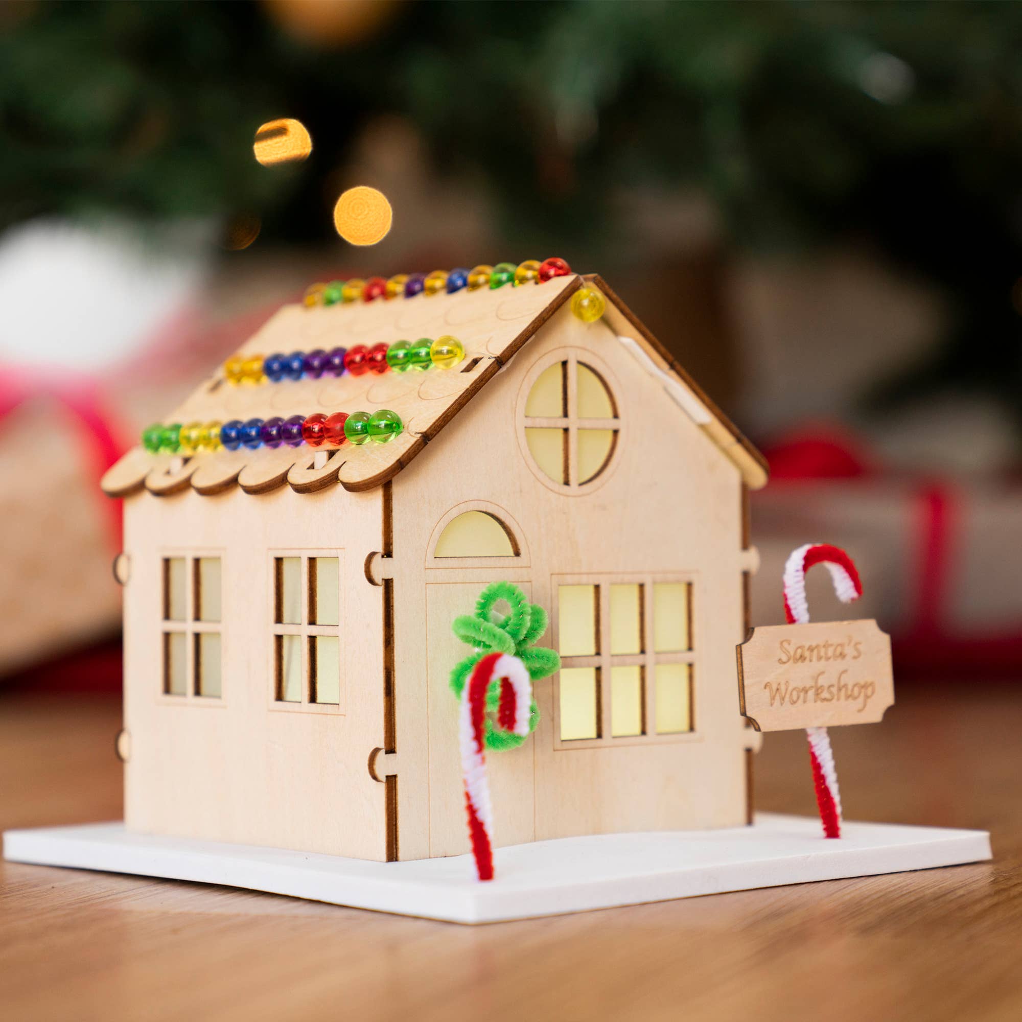 Santa's Light-Up Workshop Building Kit for Kids