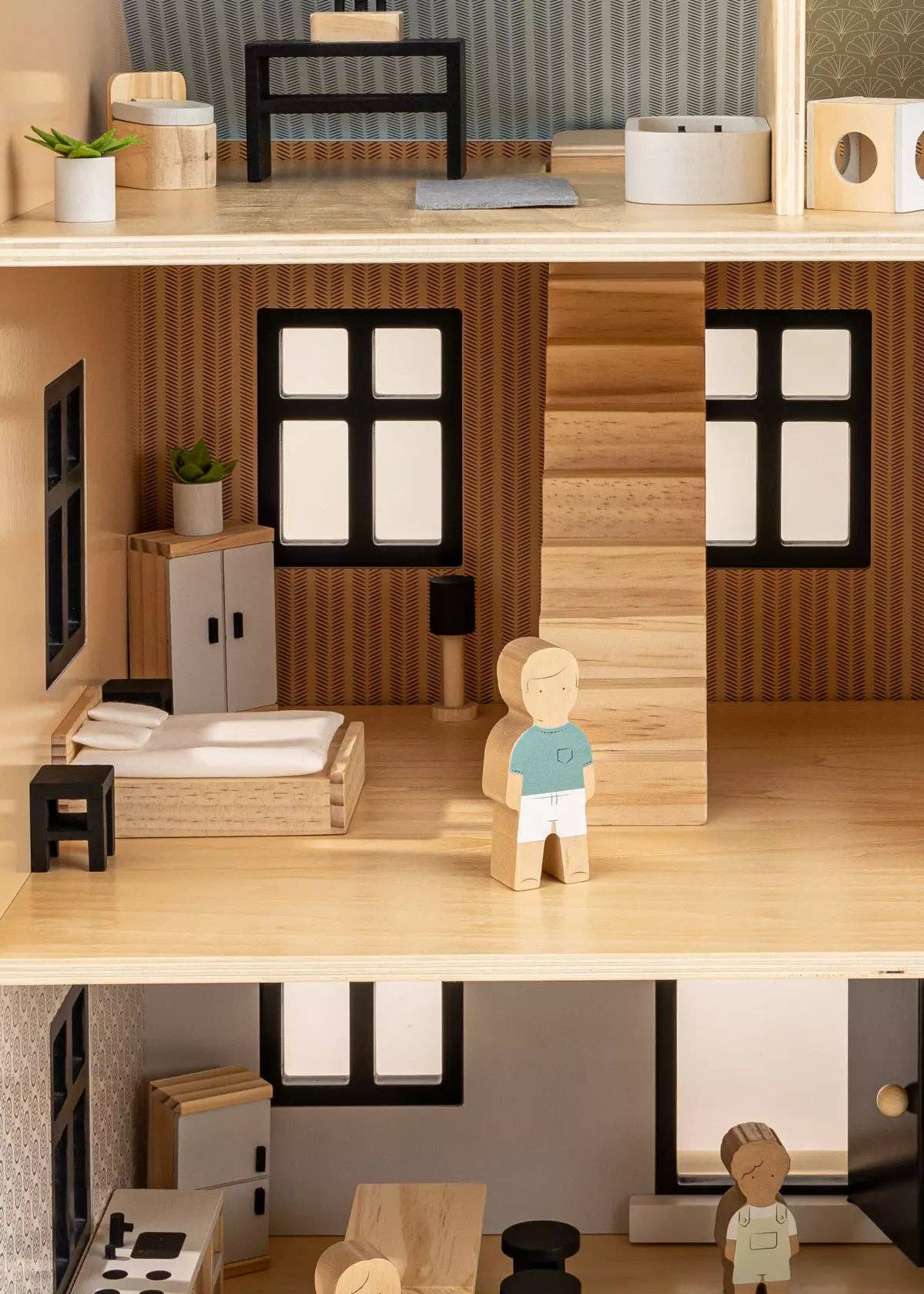 Wooden Doll House Master Bedroom Furniture (9 pcs)