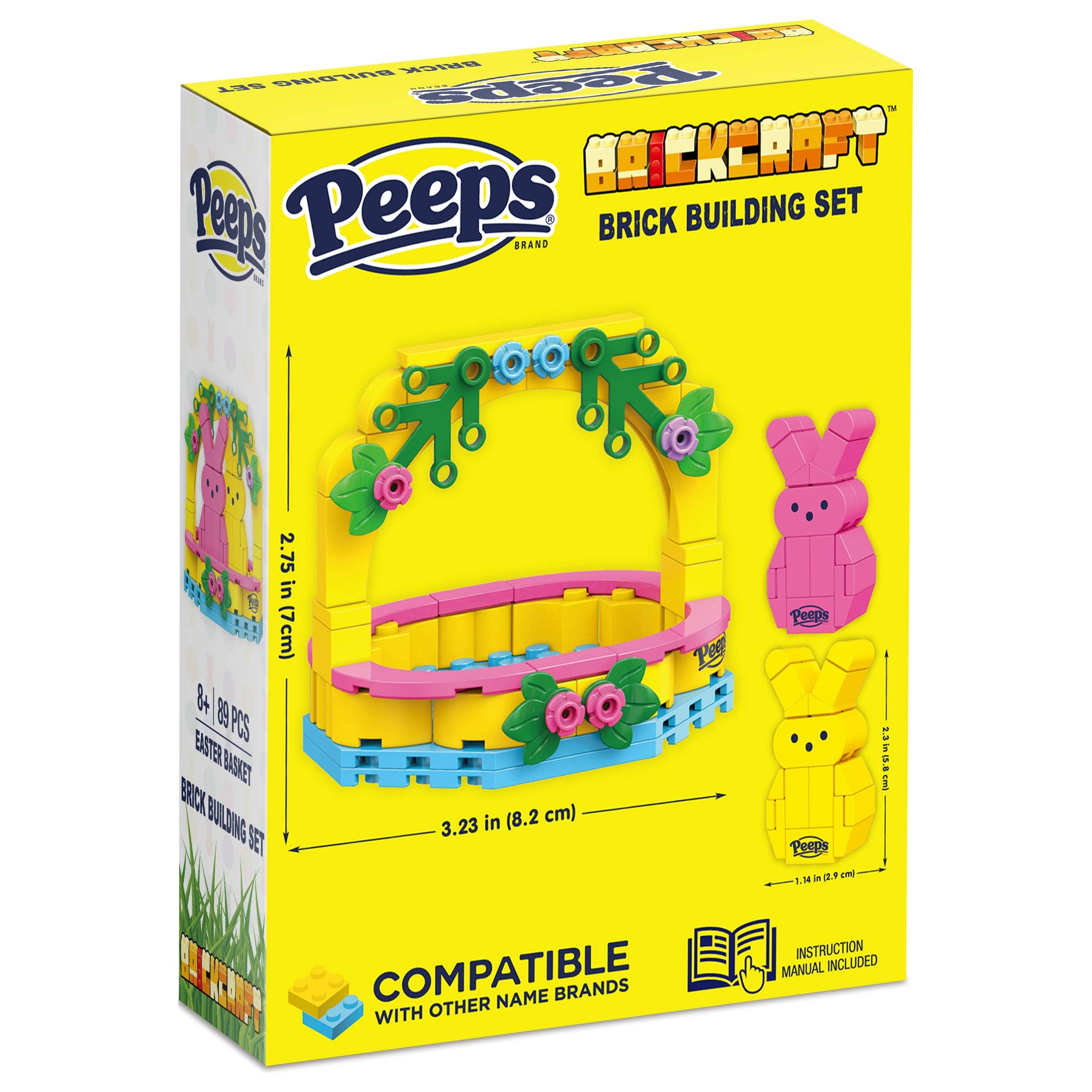 Peeps Easter Basket Pink and Yellow Brick Building Set