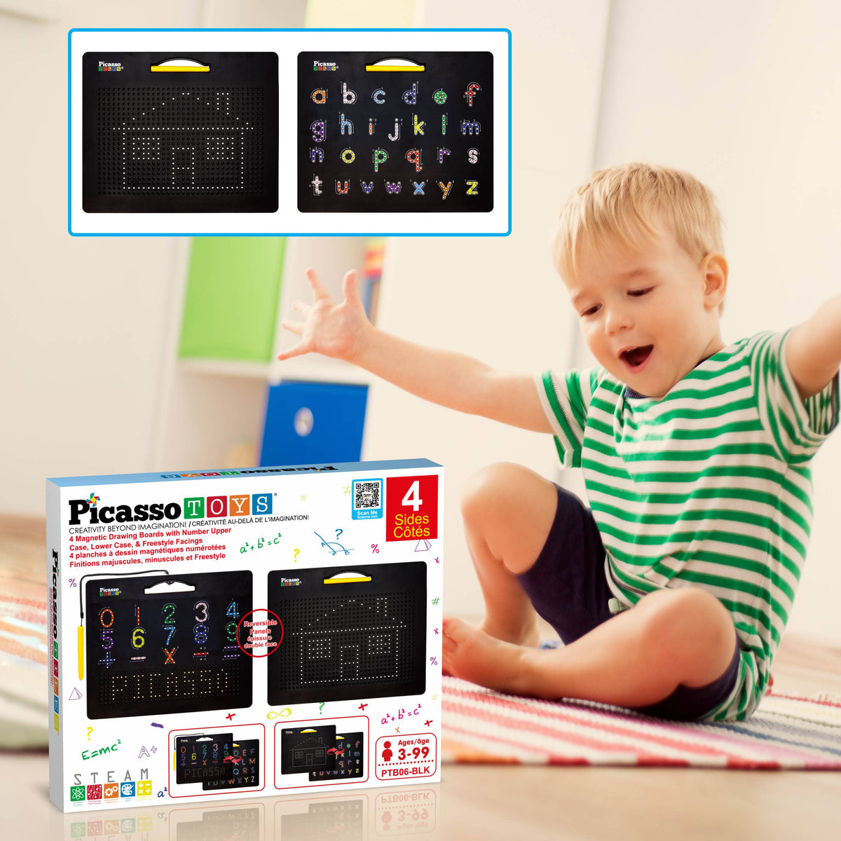 PicassoTiles 2PK Magnetic Educational Drawing Tablet Pad