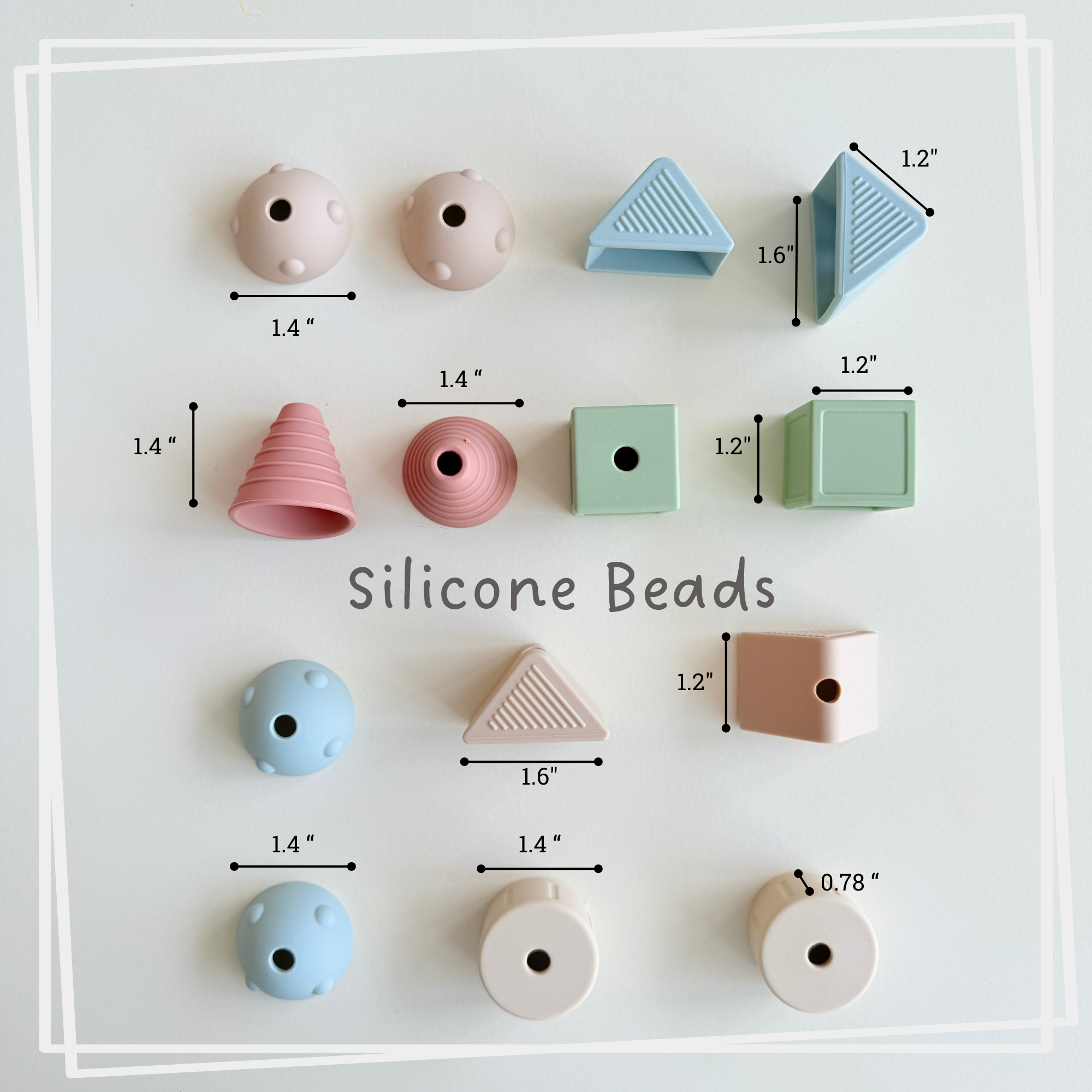 Ali+Oli Montessori Lacing Toy – 14 Soft Color Silicone Beads