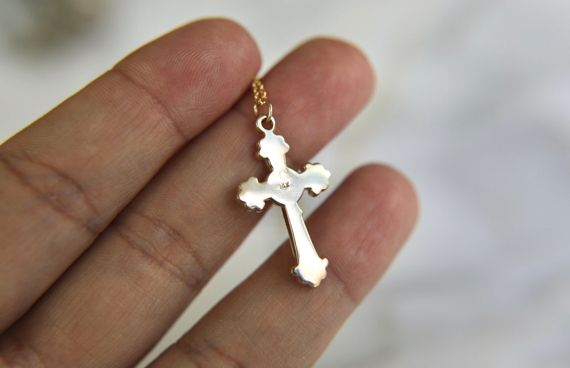 14k Gold Crucifix Necklace