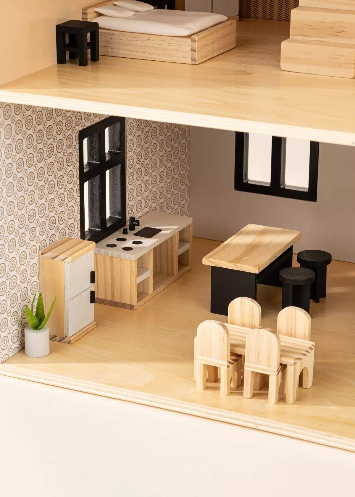 Wooden Doll House Kitchen Furniture (12 pcs)