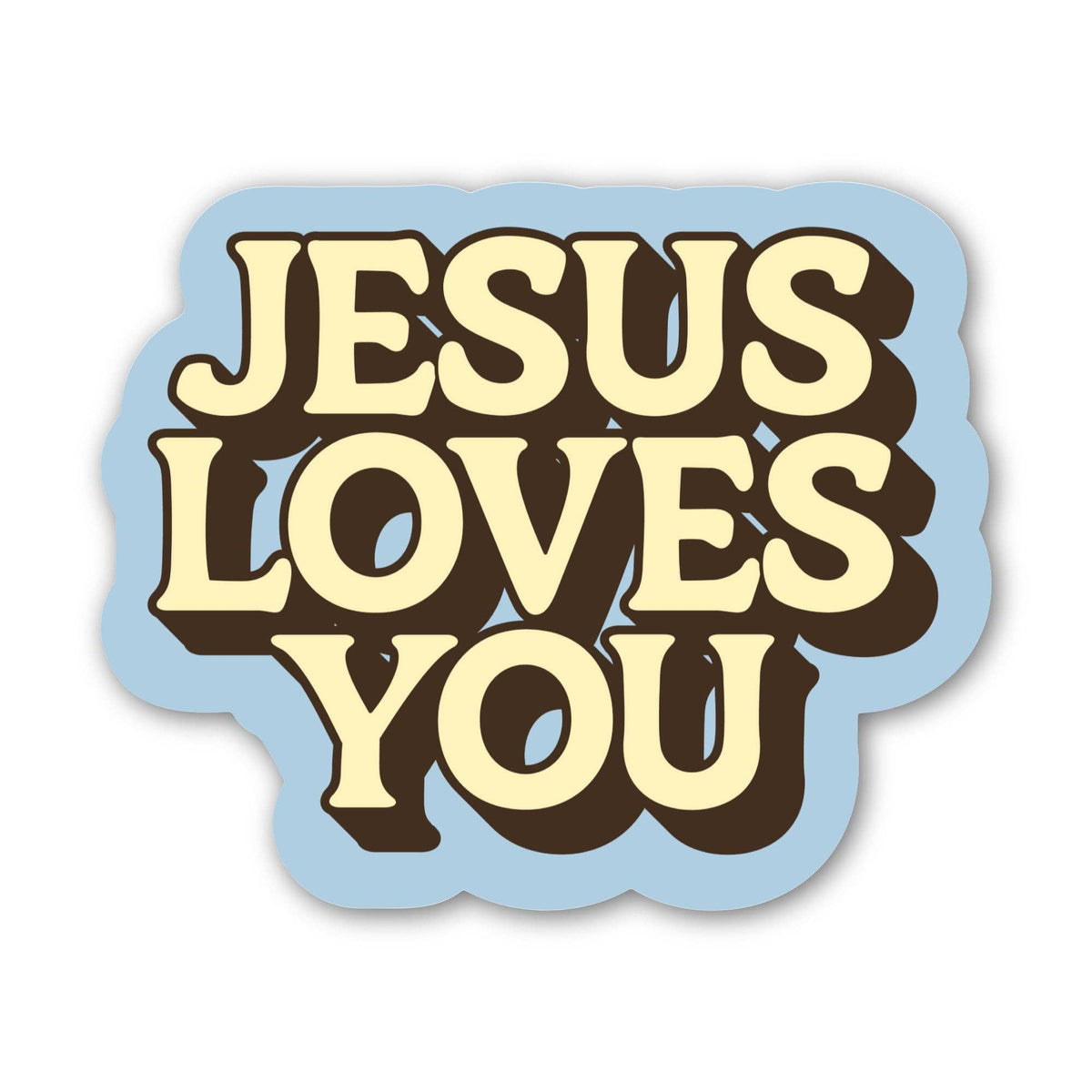 Jesus Loves You Text Faith Sticker