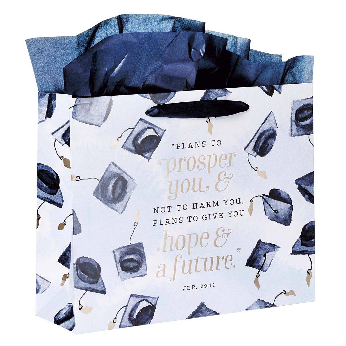 Hope & a Future Large Blue Gift Bag Set for Graduates with C
