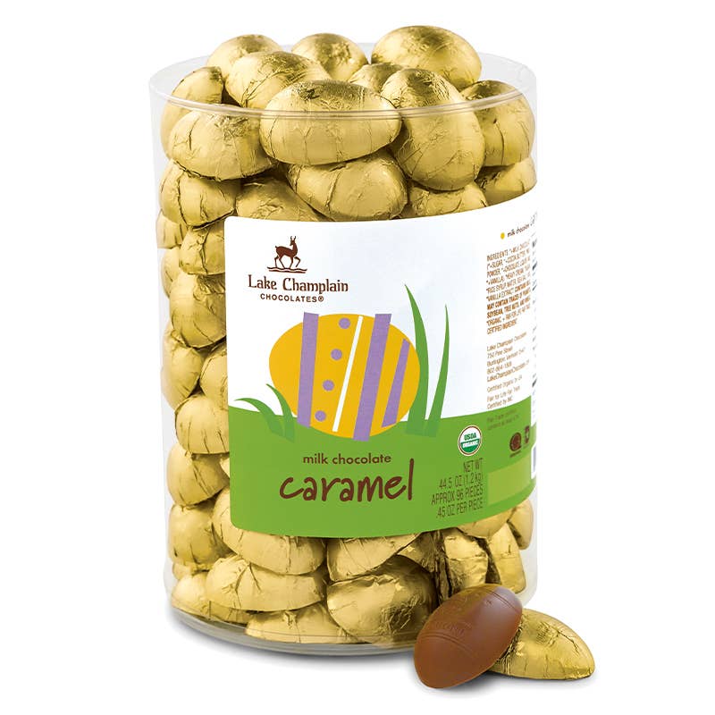 Easter Egg Dispenser, Milk Chocolate Caramel, Organic