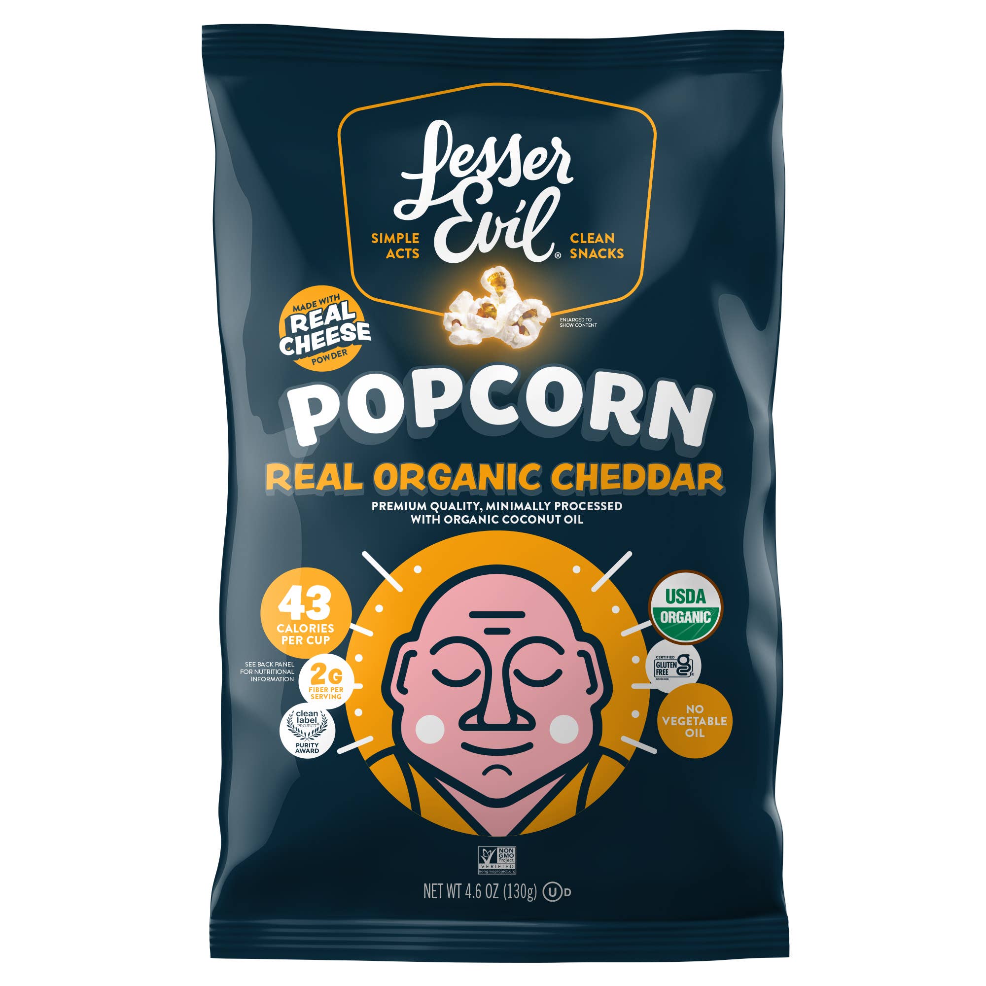 Organic Popcorn, Real Organic Cheddar 4.6 oz