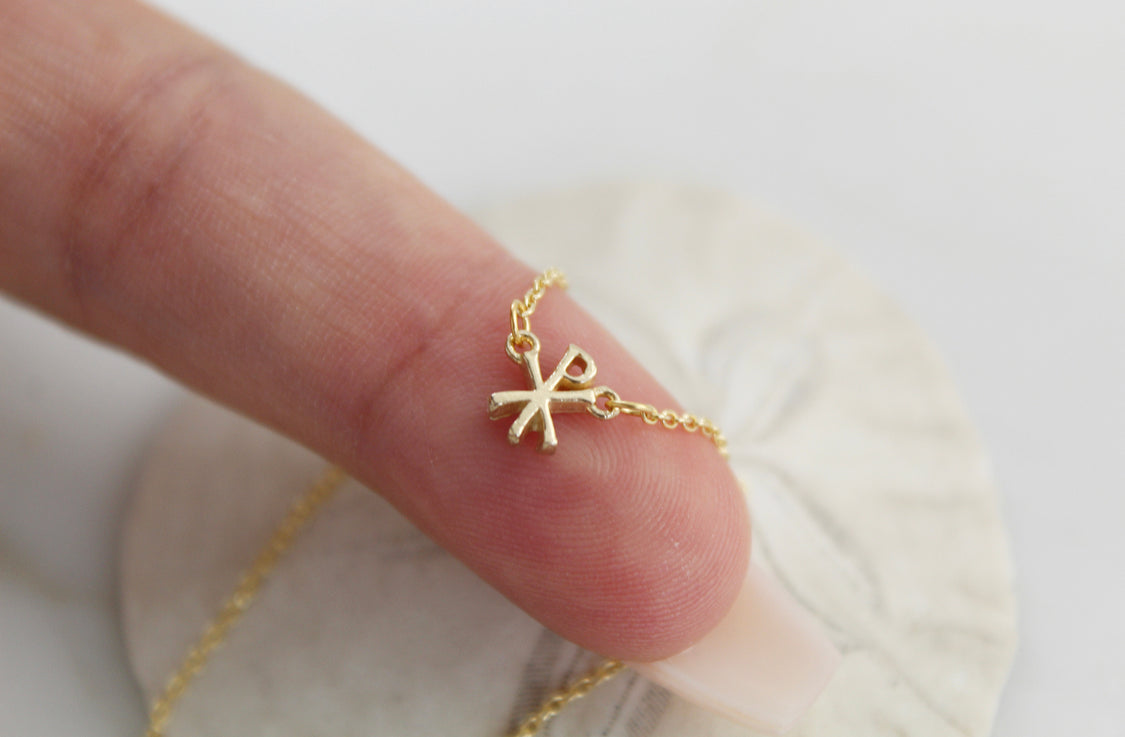 14K Gold Chi Rho Necklace