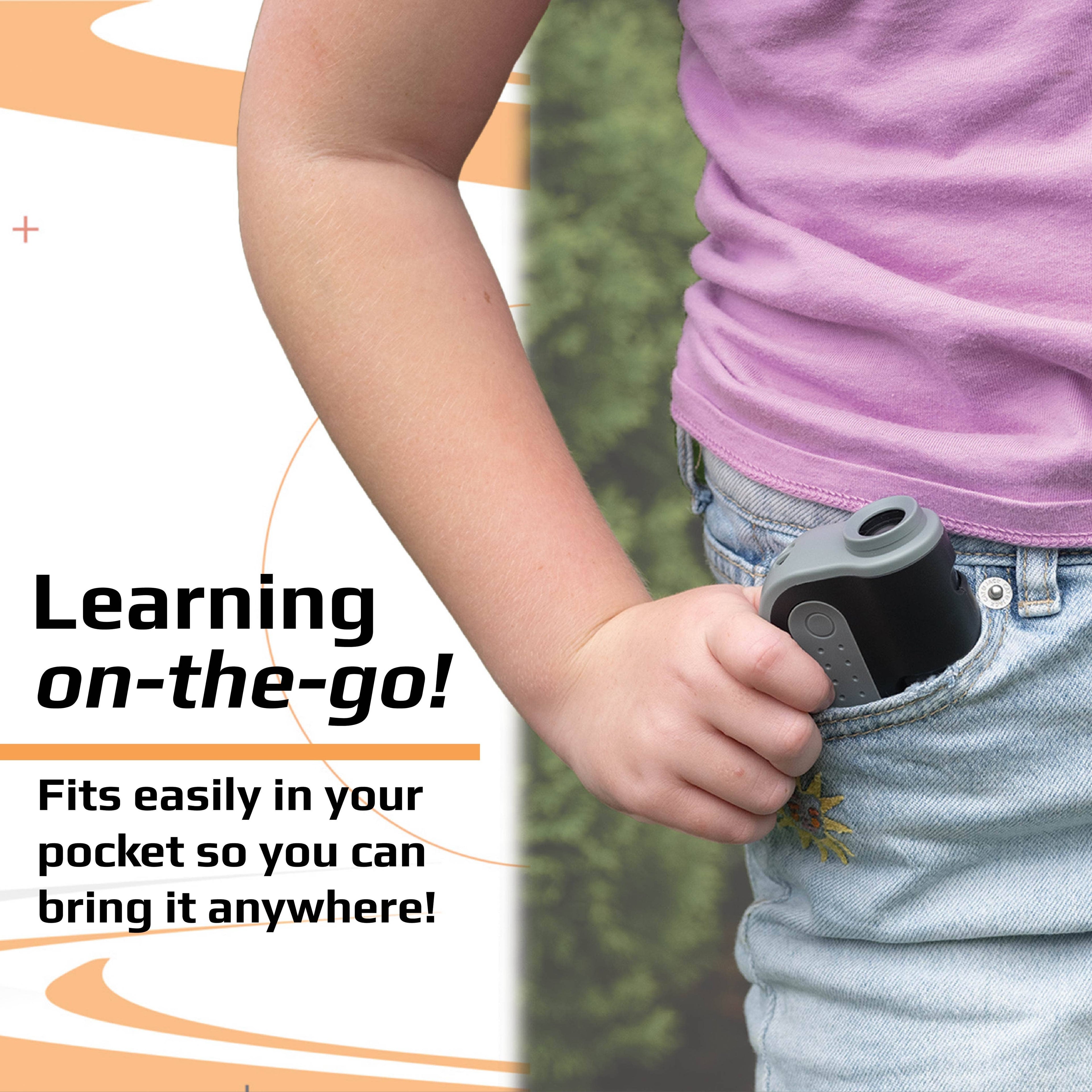 60x-120x Lighted Pocket Microscope, Portable, Educational