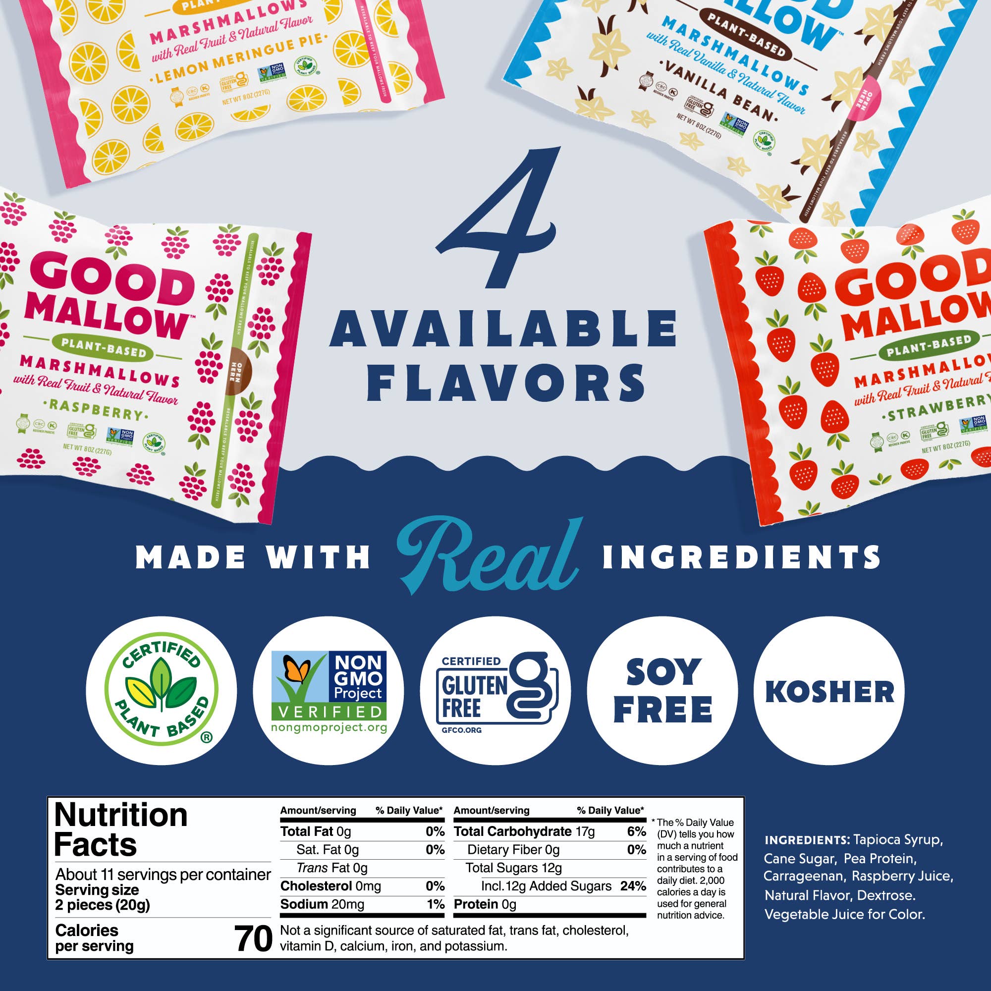 Vegan Vanilla Marshmallows Kosher Gluten Free Dairy Free