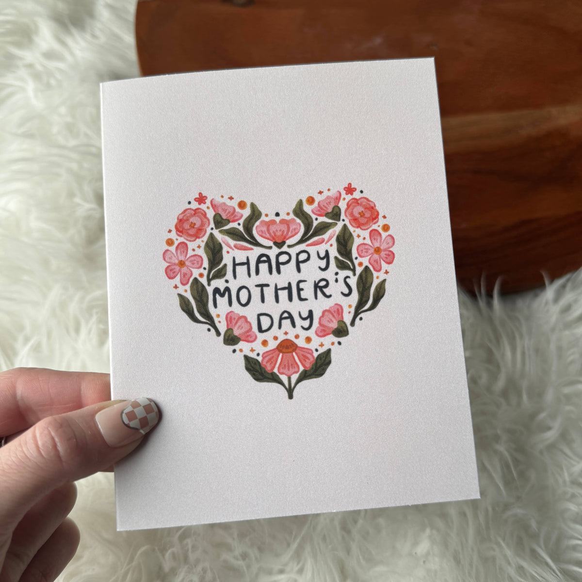 "Happy Mother's Day" Floral Heart Card