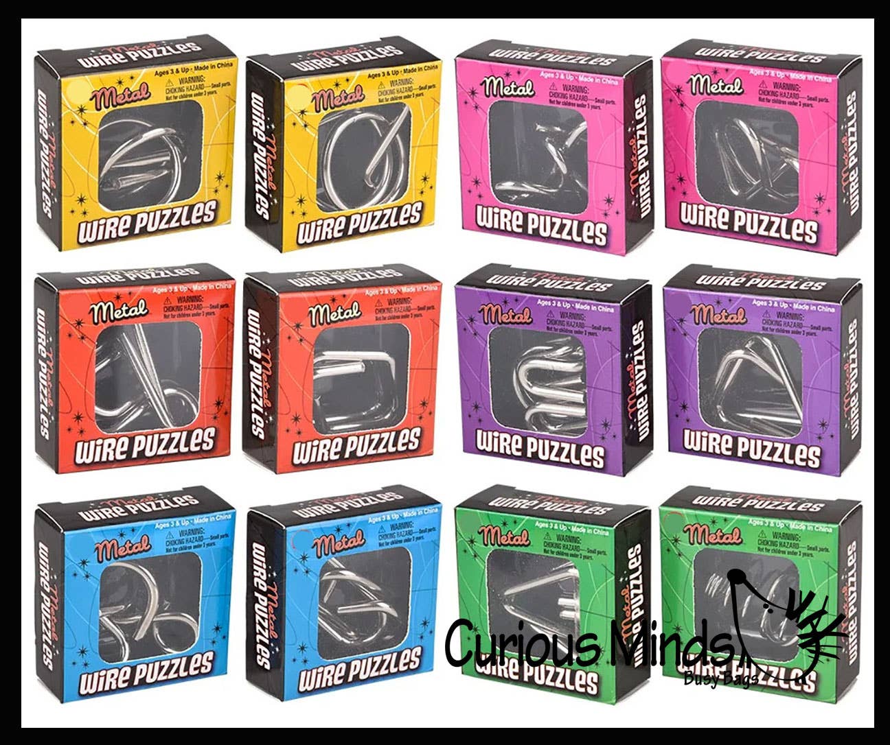 1 Mini Metal Wire Brain Teaser Puzzles - Individually Wrappe