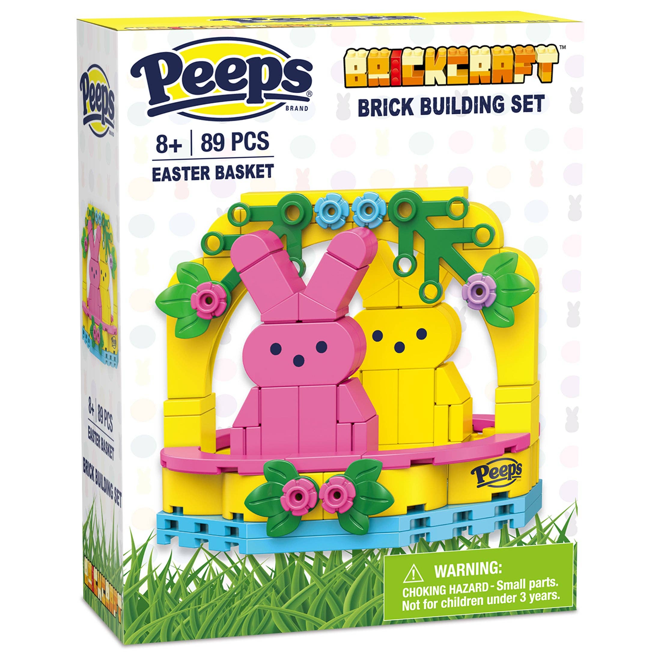 Peeps Easter Basket Pink and Yellow Brick Building Set