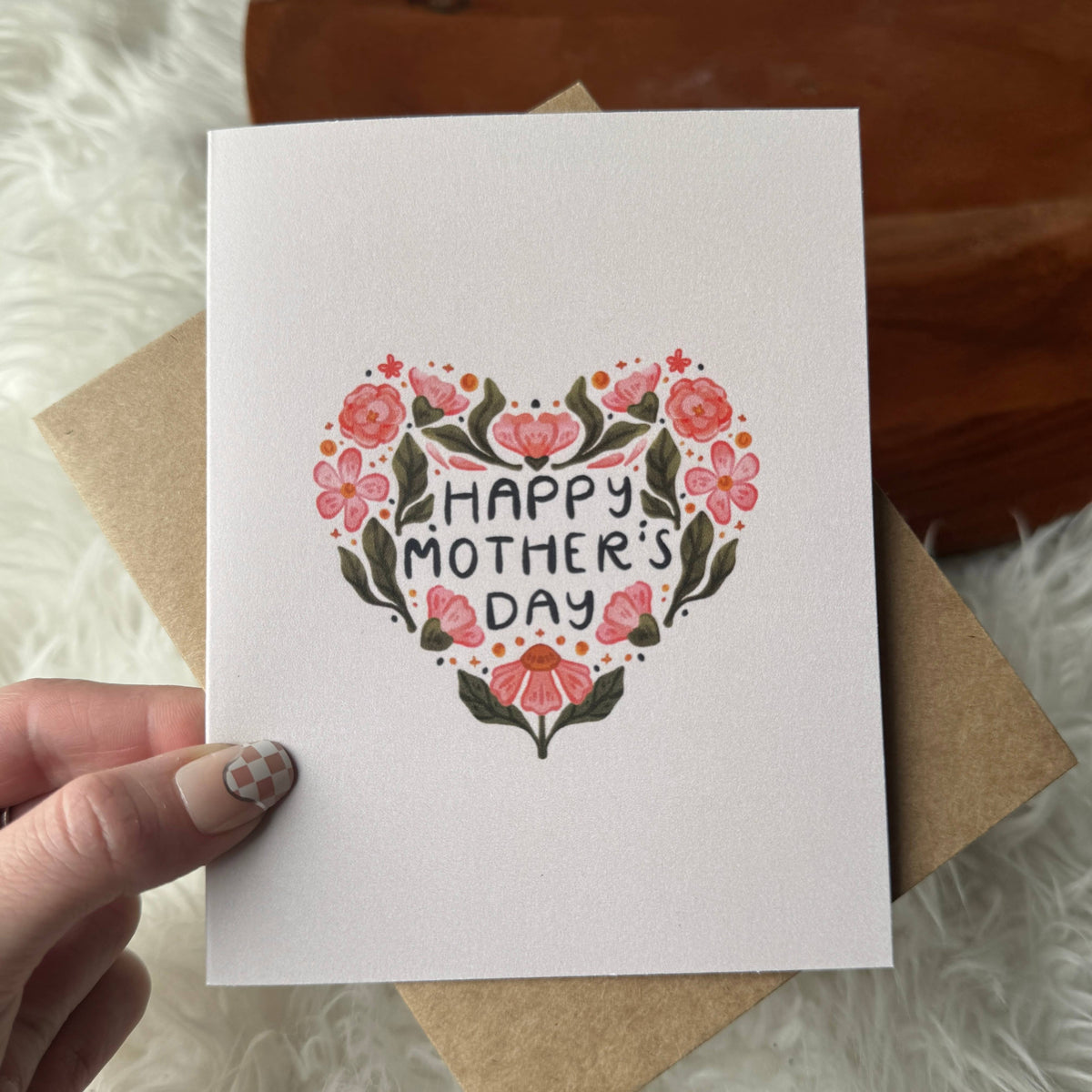 "Happy Mother's Day" Floral Heart Card