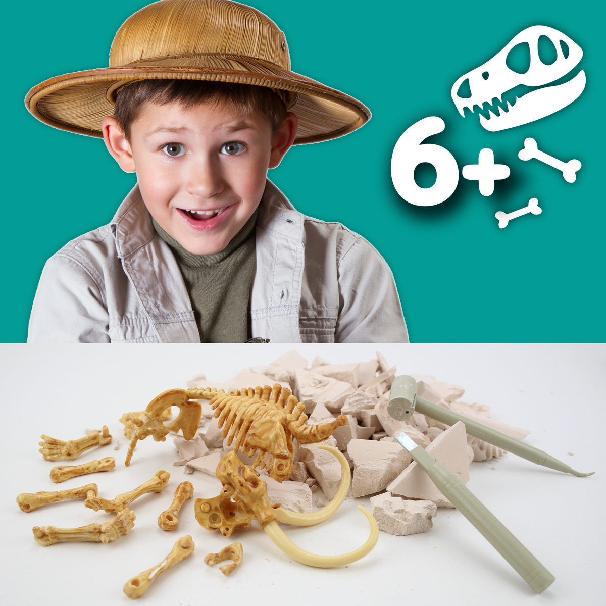 Mammoth Fossil Excavation - Toy for Kids (8 Languages)