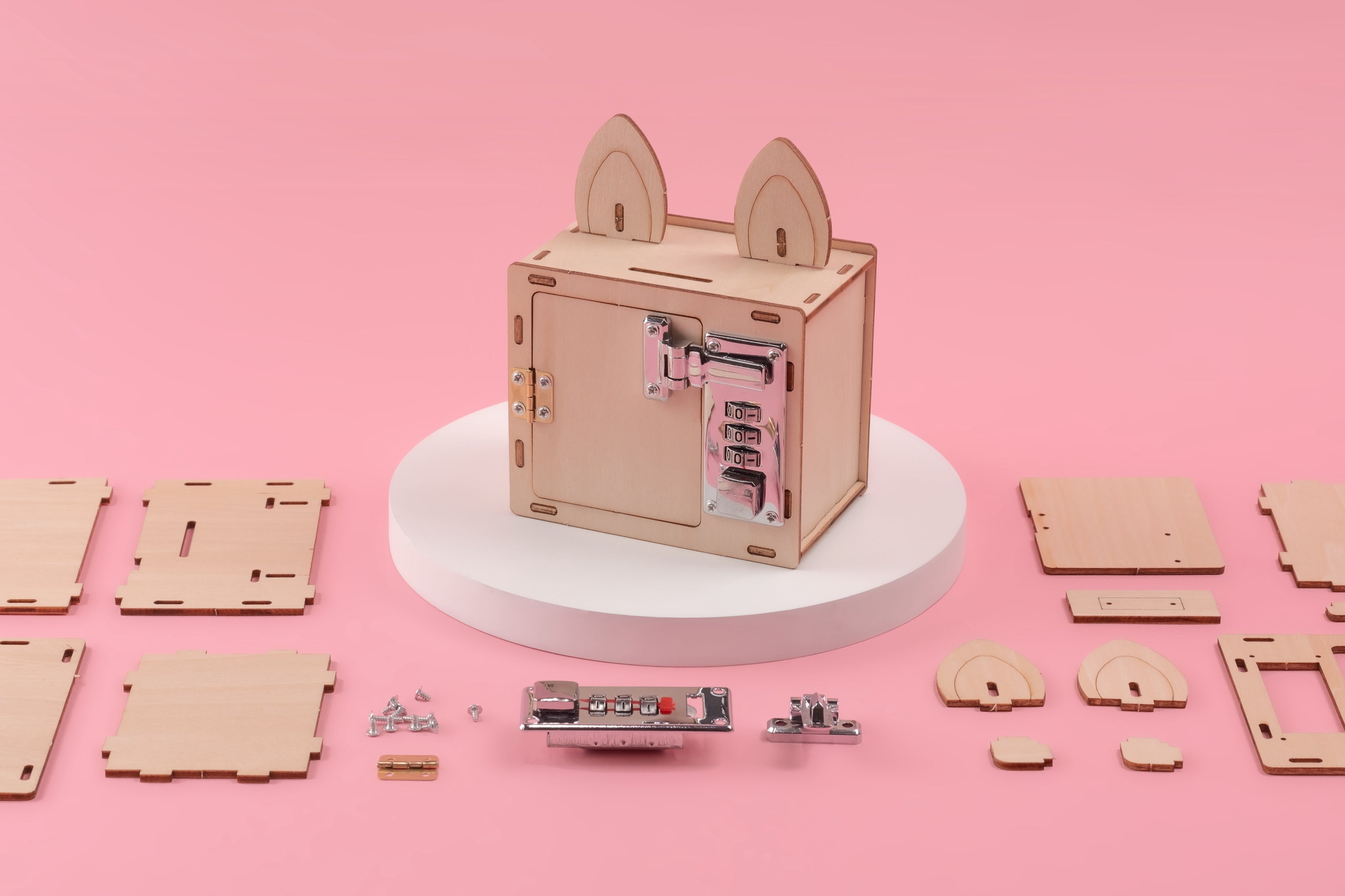 Combination Lock Box & Phone Holder DIY Kit, Educational STEM Toy