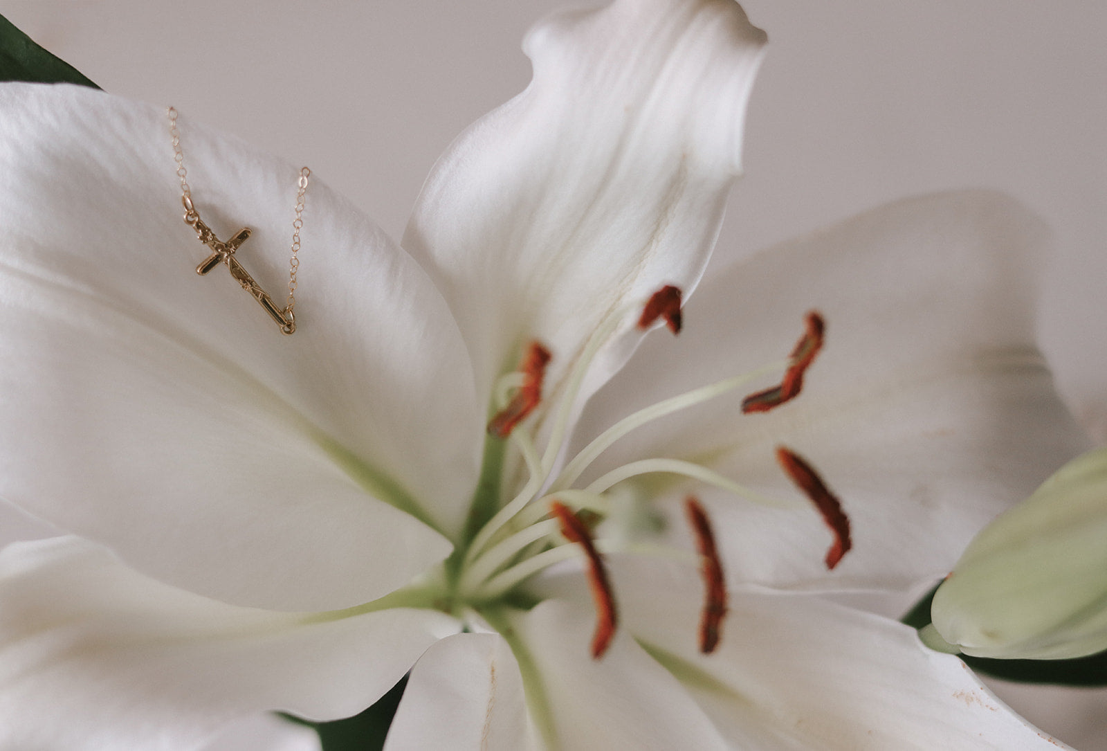 St. Joseph Lily Cross Necklace
