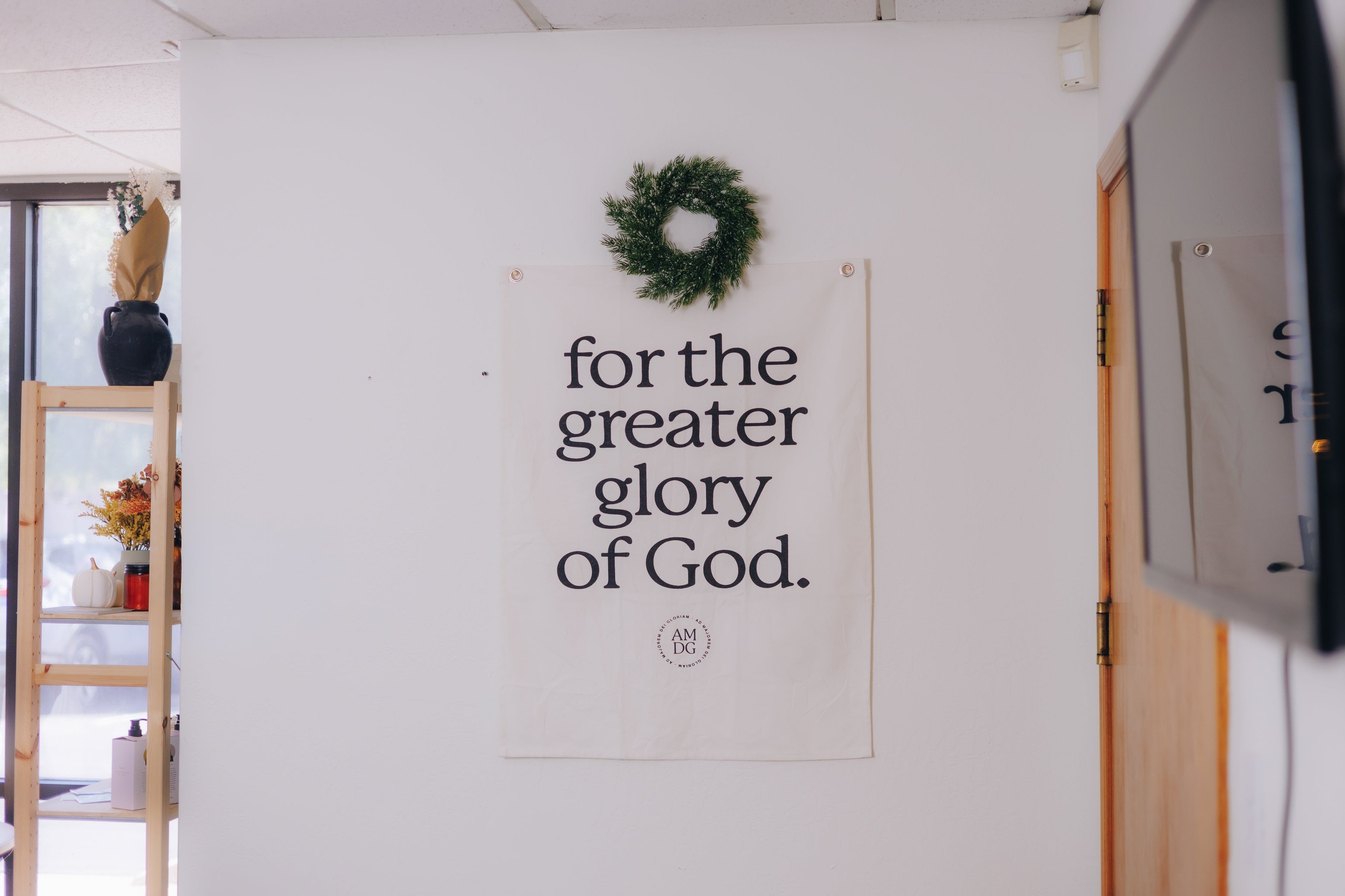 For the Greater Glory of God Banner Tapestry (35x26)