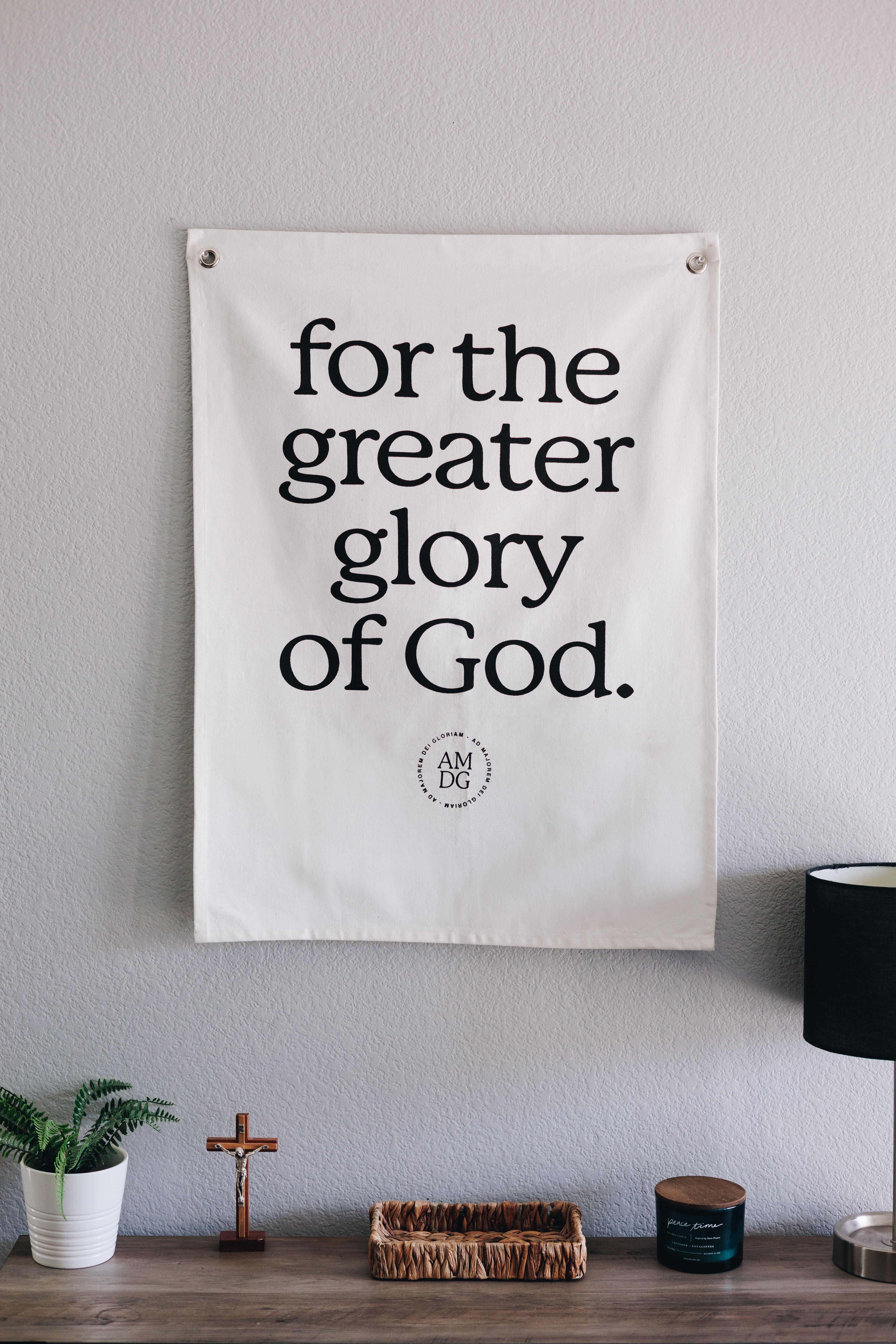 For the Greater Glory of God Banner Tapestry (35x26)