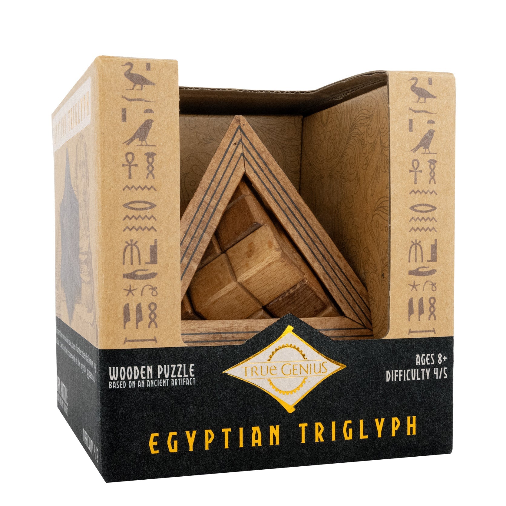 Egyptian Triglyph - Wooden Pyramid Brainteaser