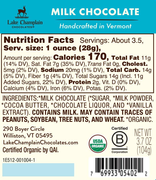 Easter Bunny 5" Classic Milk Chocolate, Organic